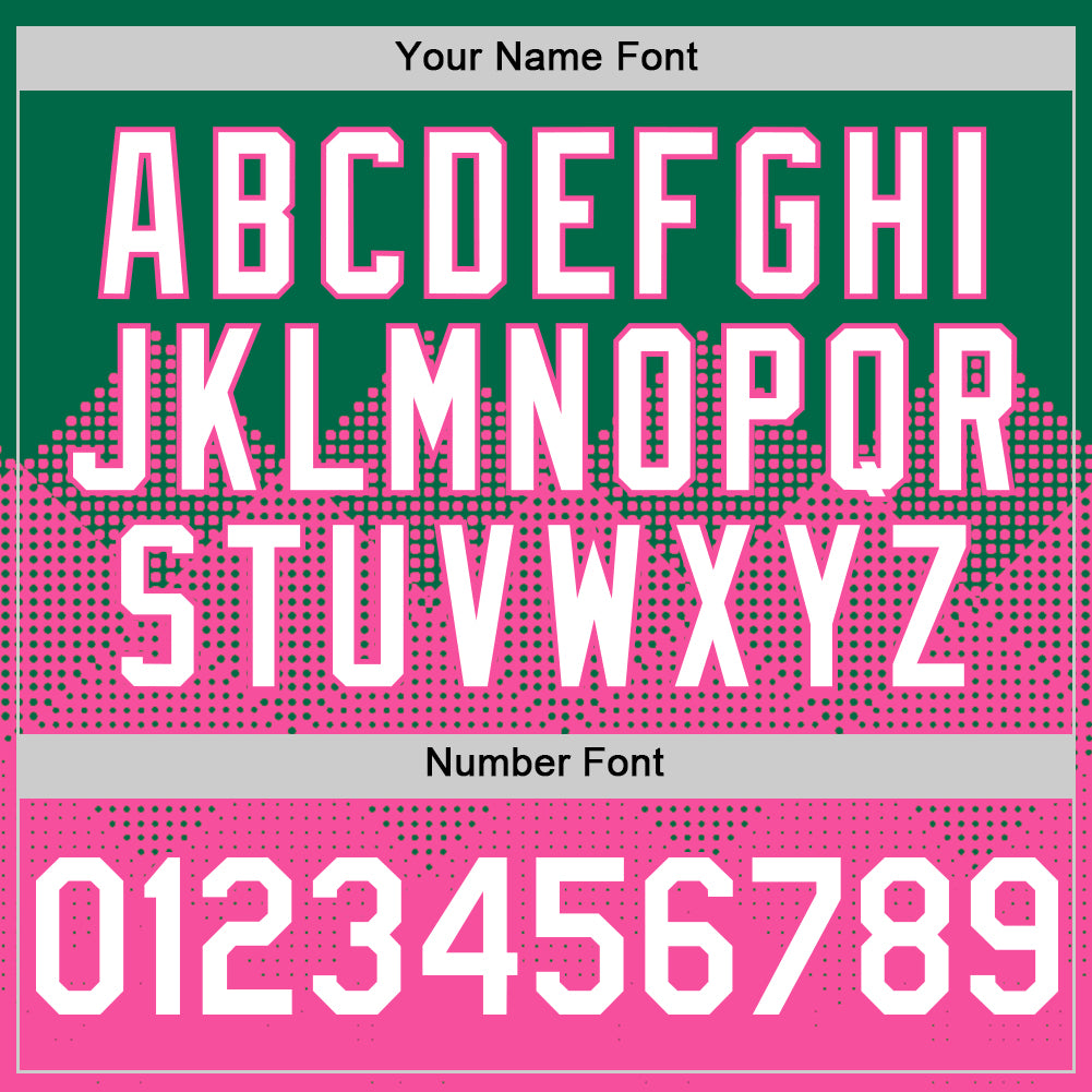 Custom Kelly Green White-Pink 3D Pattern Design Gradient Square Shapes Authentic Baseball Jersey - Sky-Custom