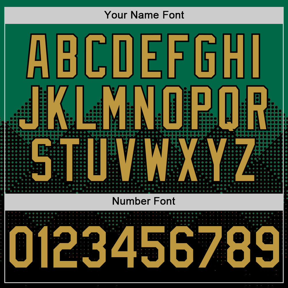 Custom Kelly Green Old Gold-Black 3D Pattern Design Gradient Square Shapes Authentic Baseball Jersey - Sky-Custom