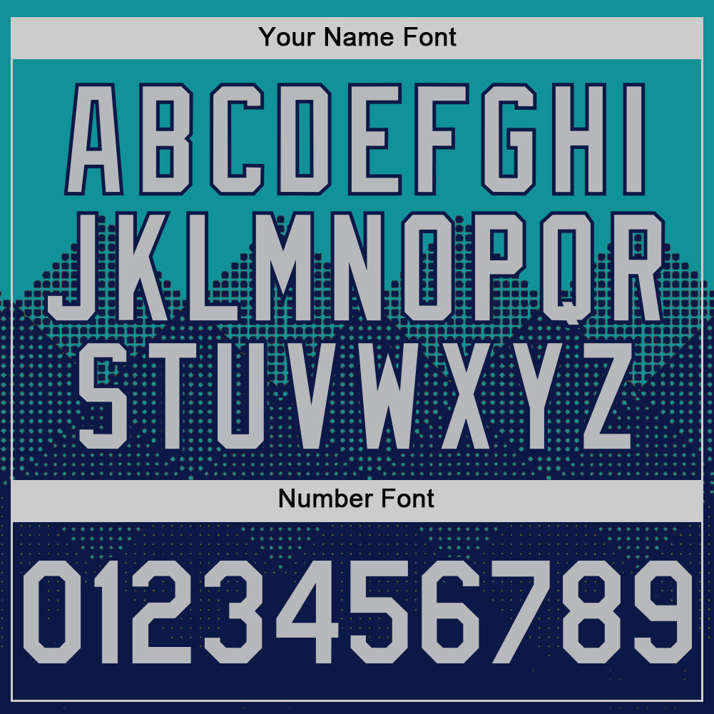 Custom Teal Gray-Navy 3D Pattern Design Gradient Square Shapes Authentic Baseball Jersey - Sky-Custom