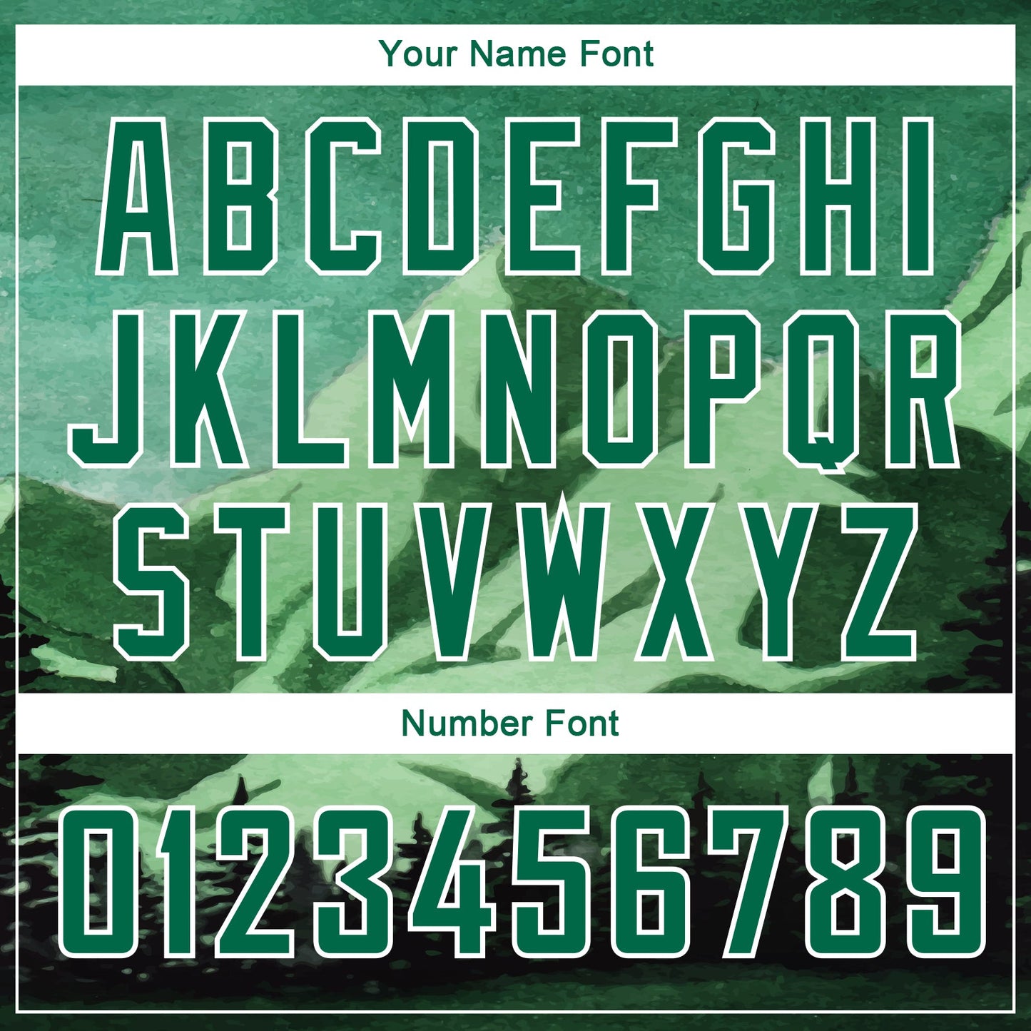 Custom Kelly Green White 3D Pattern Design Natural Landscape Watercolor Style Authentic Basketball Jersey - Sky-Custom