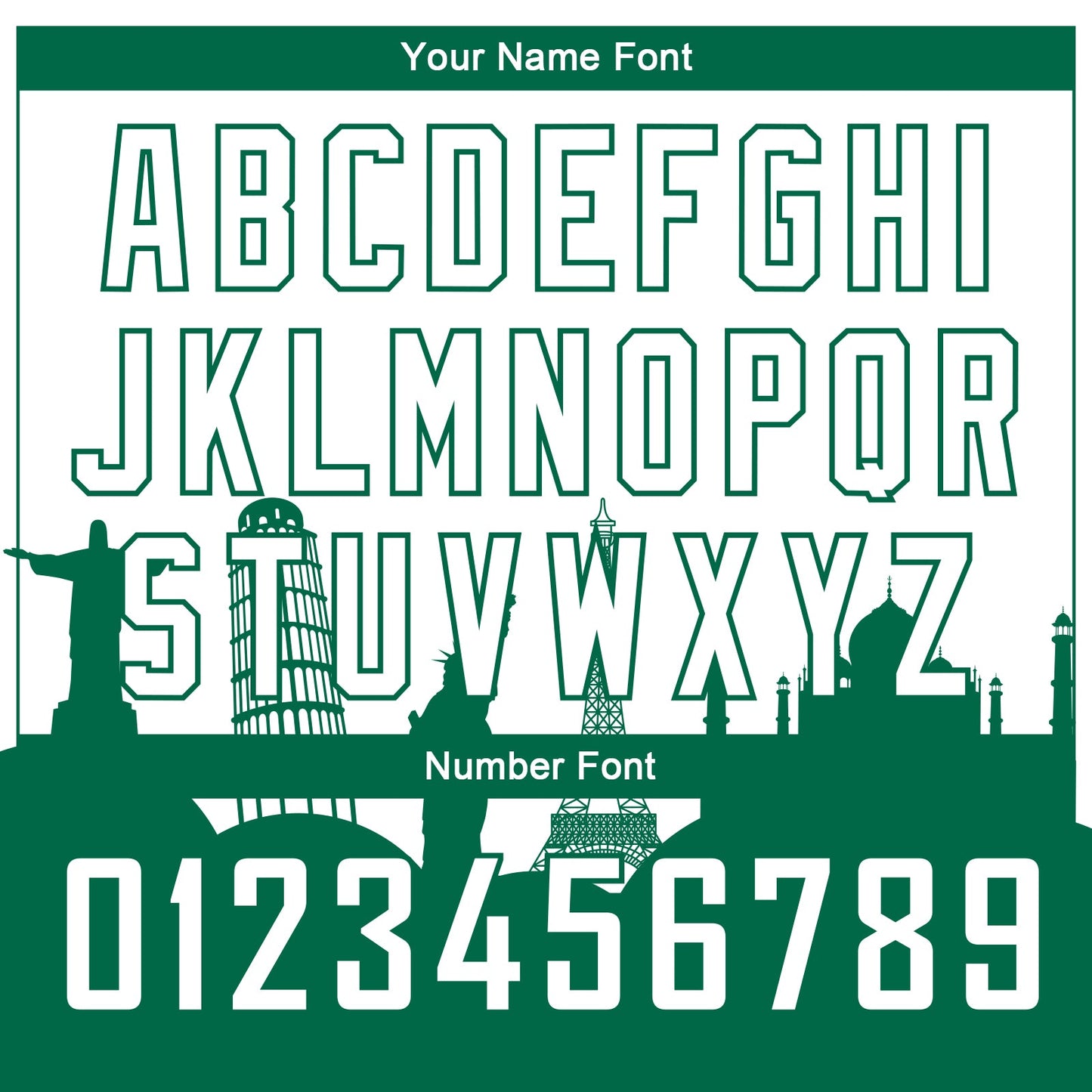 Custom White Kelly Green Holiday Travel Monuments Silhouette Authentic City Edition Basketball Jersey - Sky-Custom