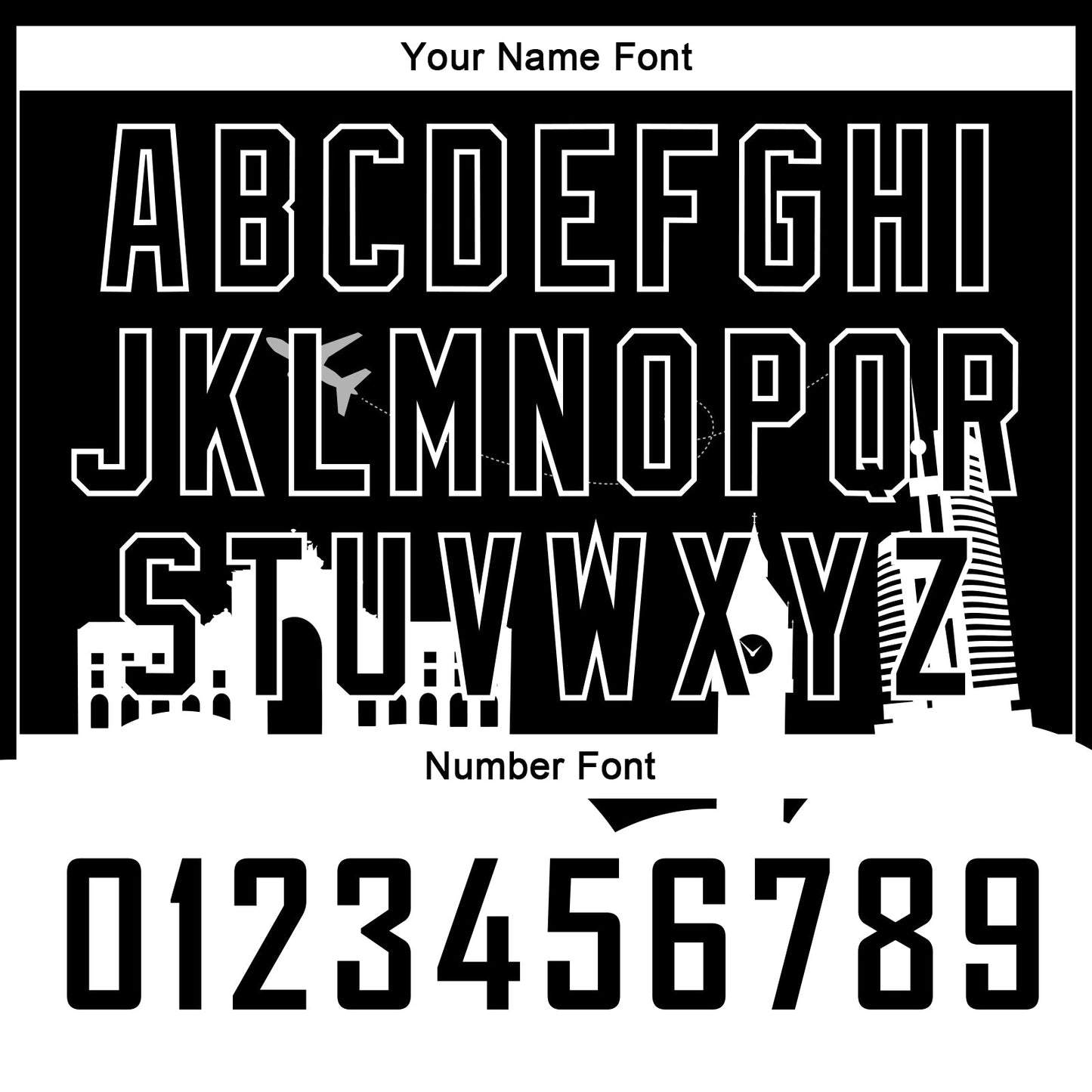 Custom Black White Holiday Travel Monuments Silhouette Authentic City Edition Basketball Jersey - Sky-Custom