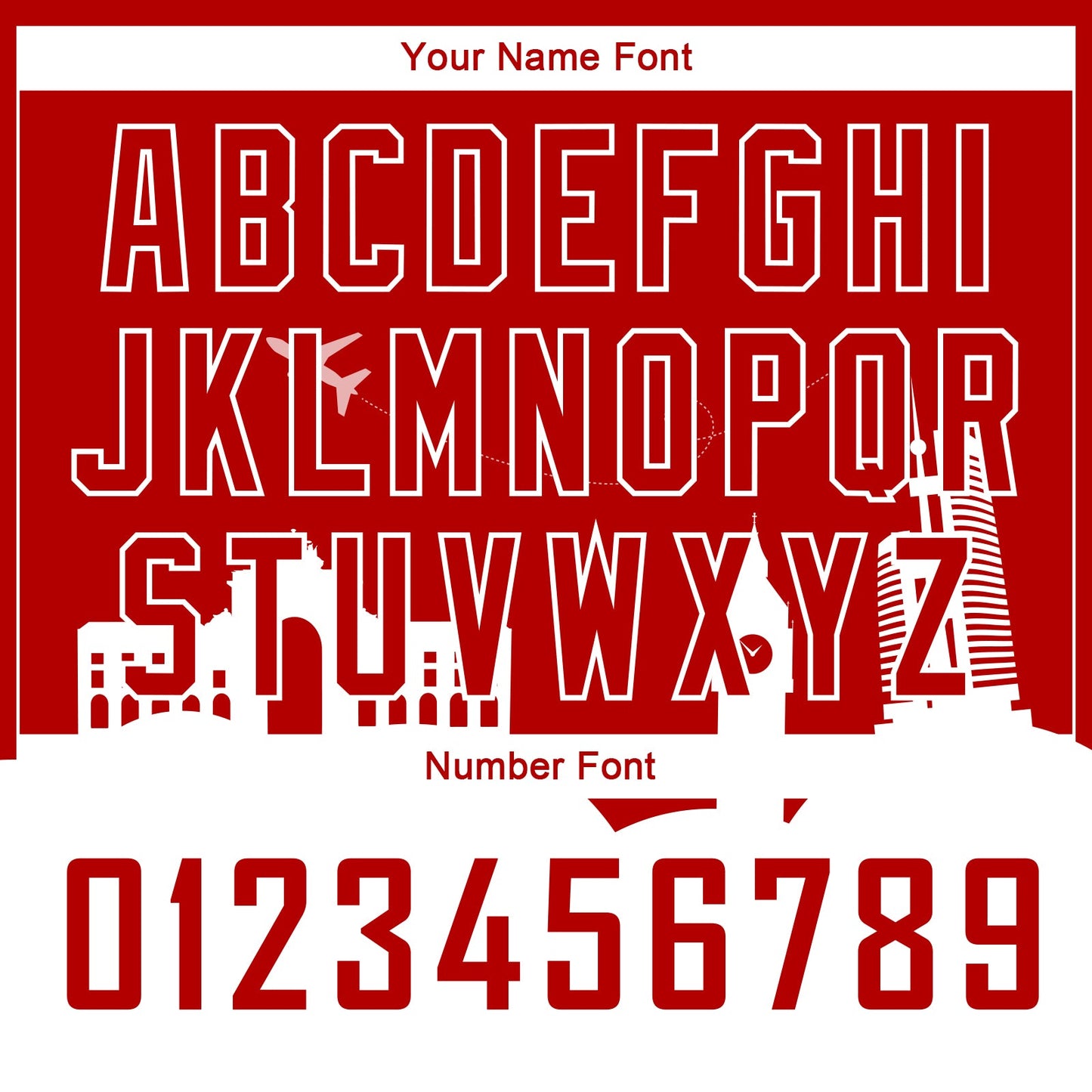 Custom Red White Holiday Travel Monuments Silhouette Authentic City Edition Basketball Jersey - Sky-Custom