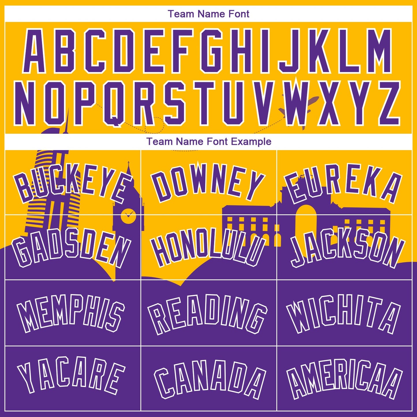 Custom Gold Purple-White Holiday Travel Monuments Silhouette Authentic City Edition Basketball Jersey - Sky-Custom