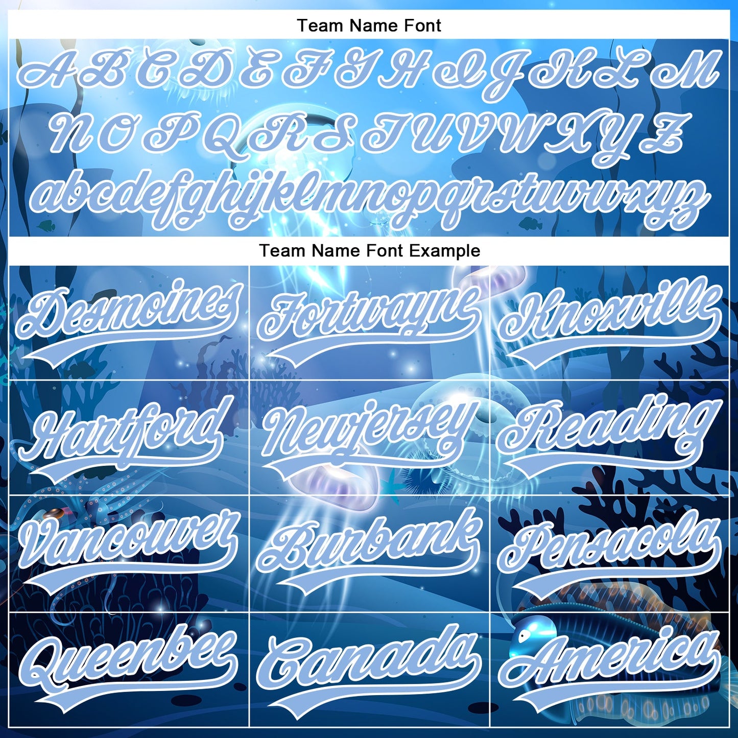 Custom Light Blue White 3D Pattern Design Jellyfish Underwater Life Authentic Baseball Jersey - Sky-Custom