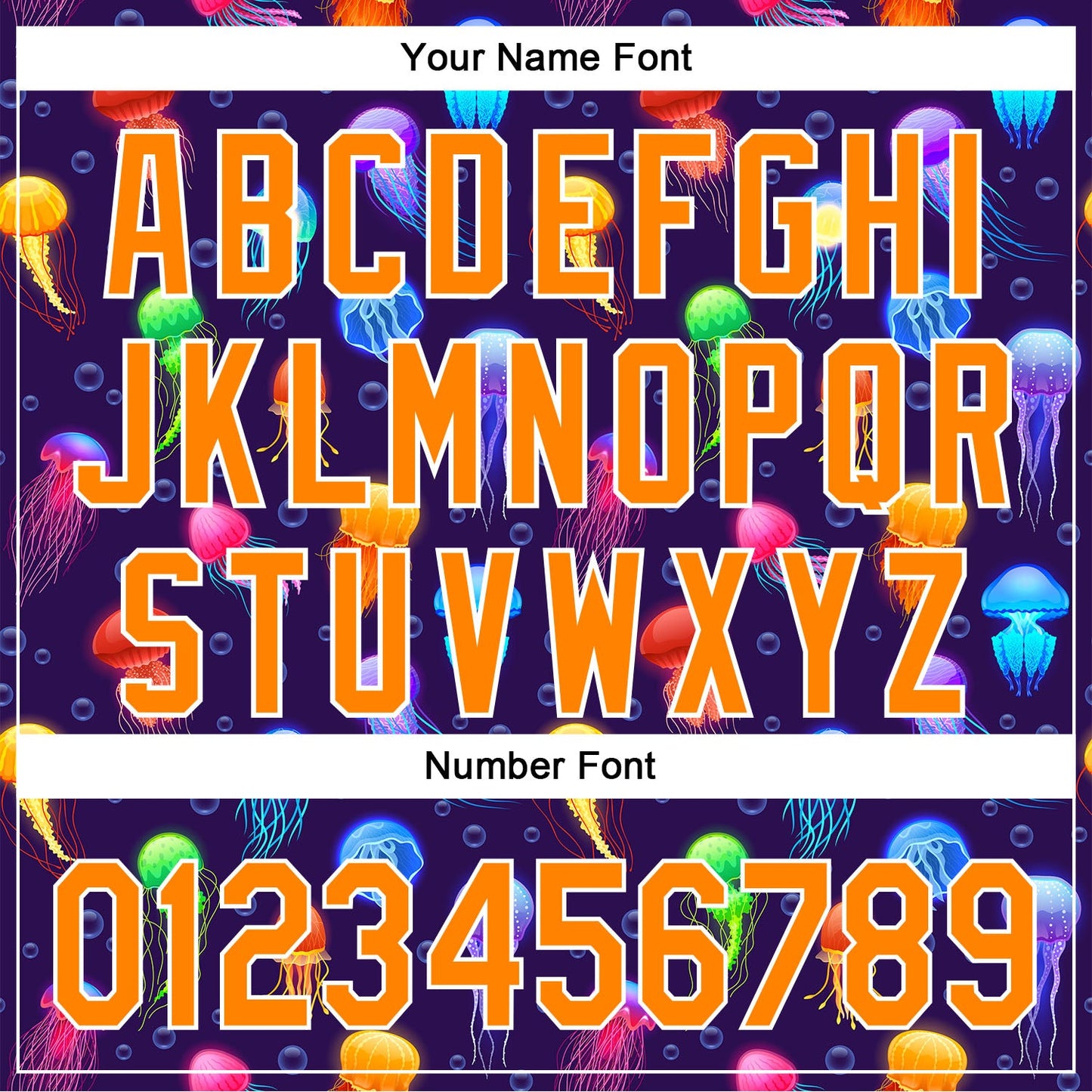 Custom Purple Bay Orange-White 3D Pattern Design Colorful Cartoon Jellyfish Authentic Baseball Jersey - Sky-Custom