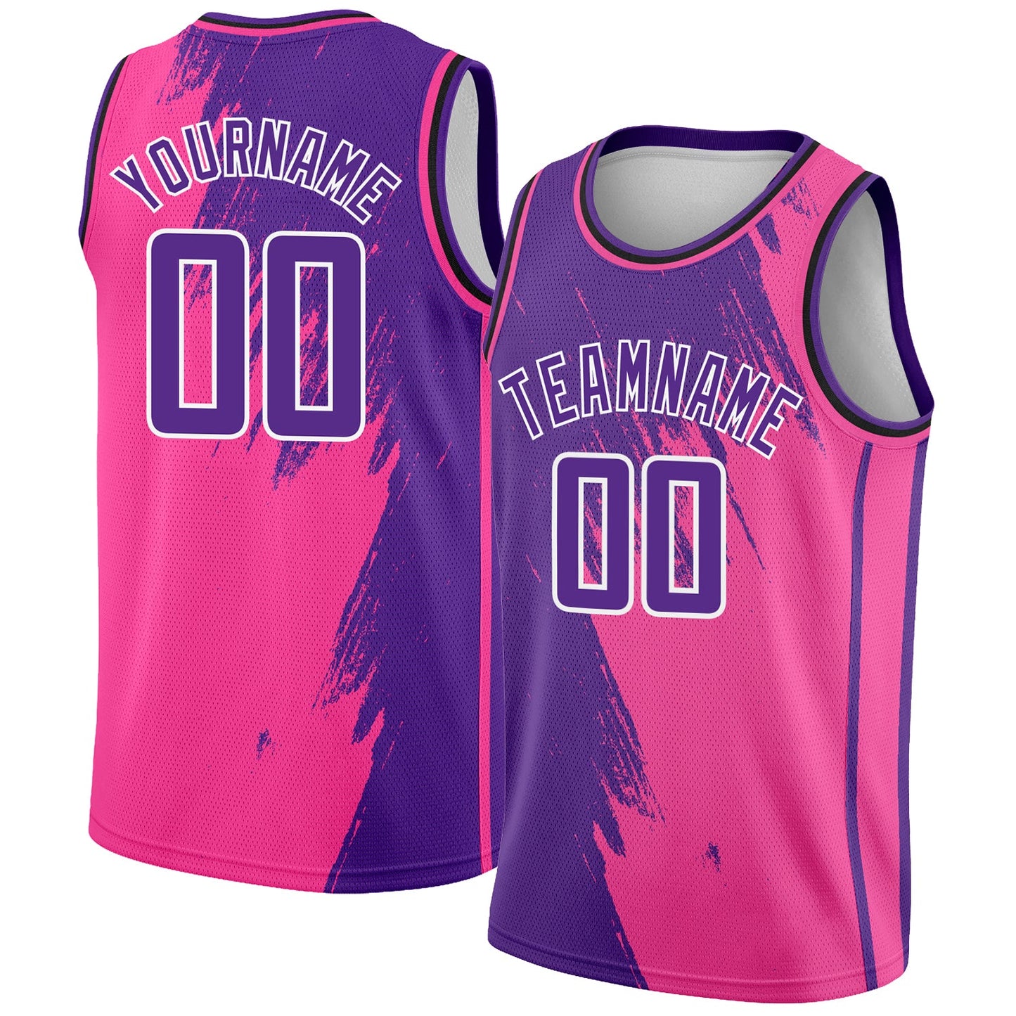 Custom Pink Purple-White Abstract Brush Splash Authentic City Edition Basketball Jersey - Sky-Custom