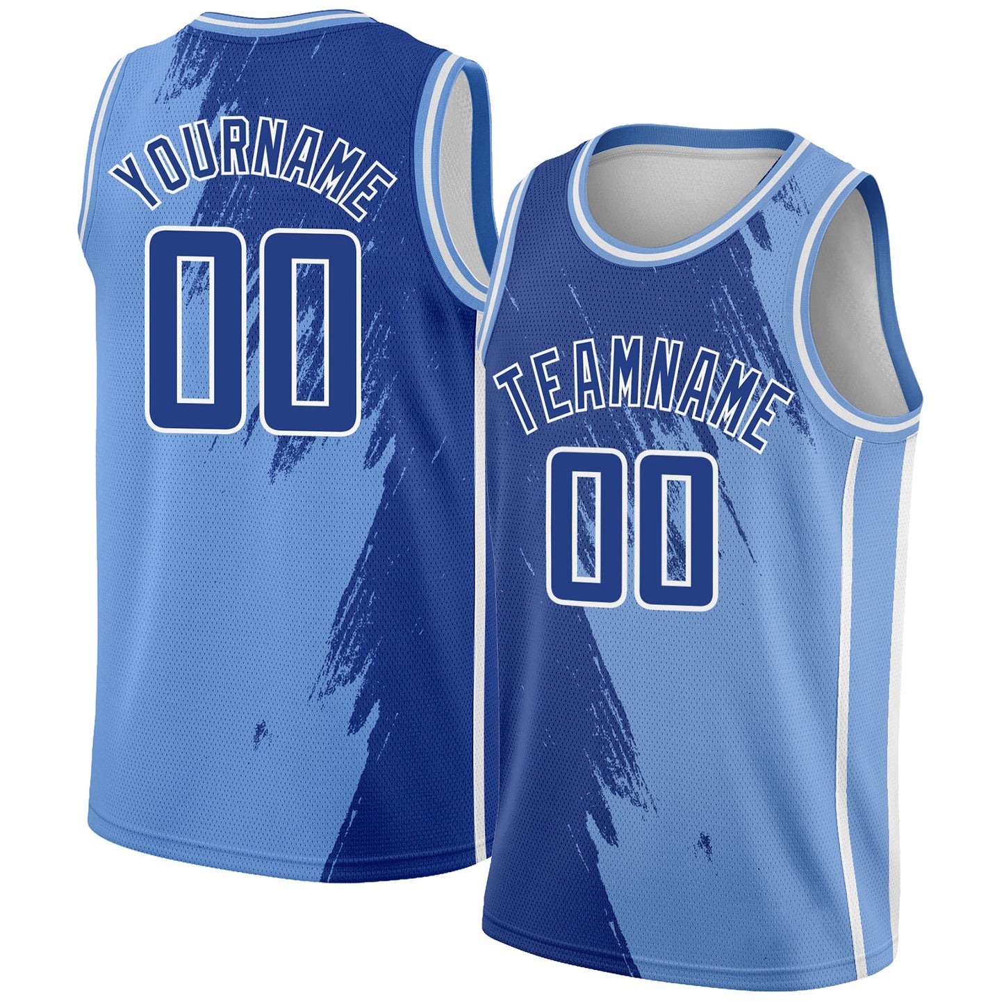 Custom Light Blue Royal-White Abstract Brush Splash Authentic City Edition Basketball Jersey - Sky-Custom