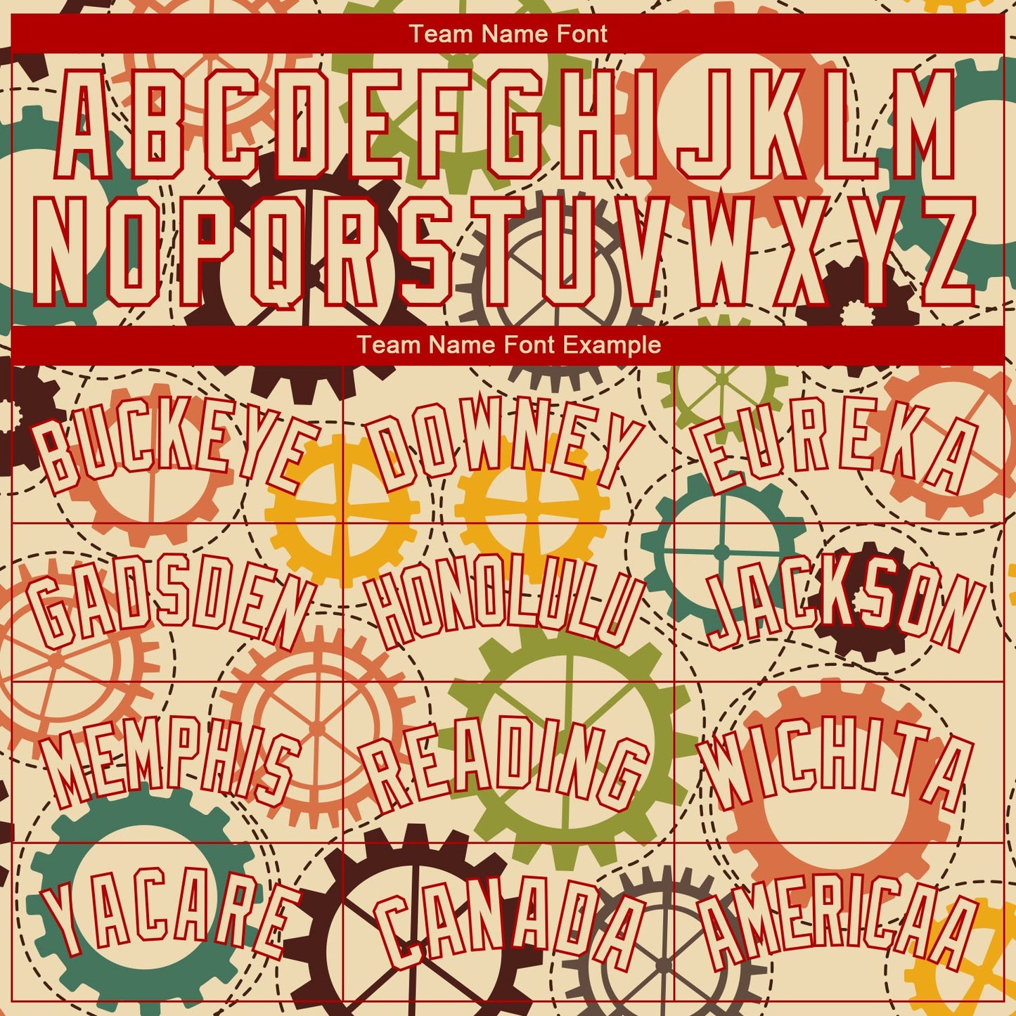 Custom Cream Red 3D Pattern Design Vintage Gears Authentic Basketball Jersey - Sky-Custom