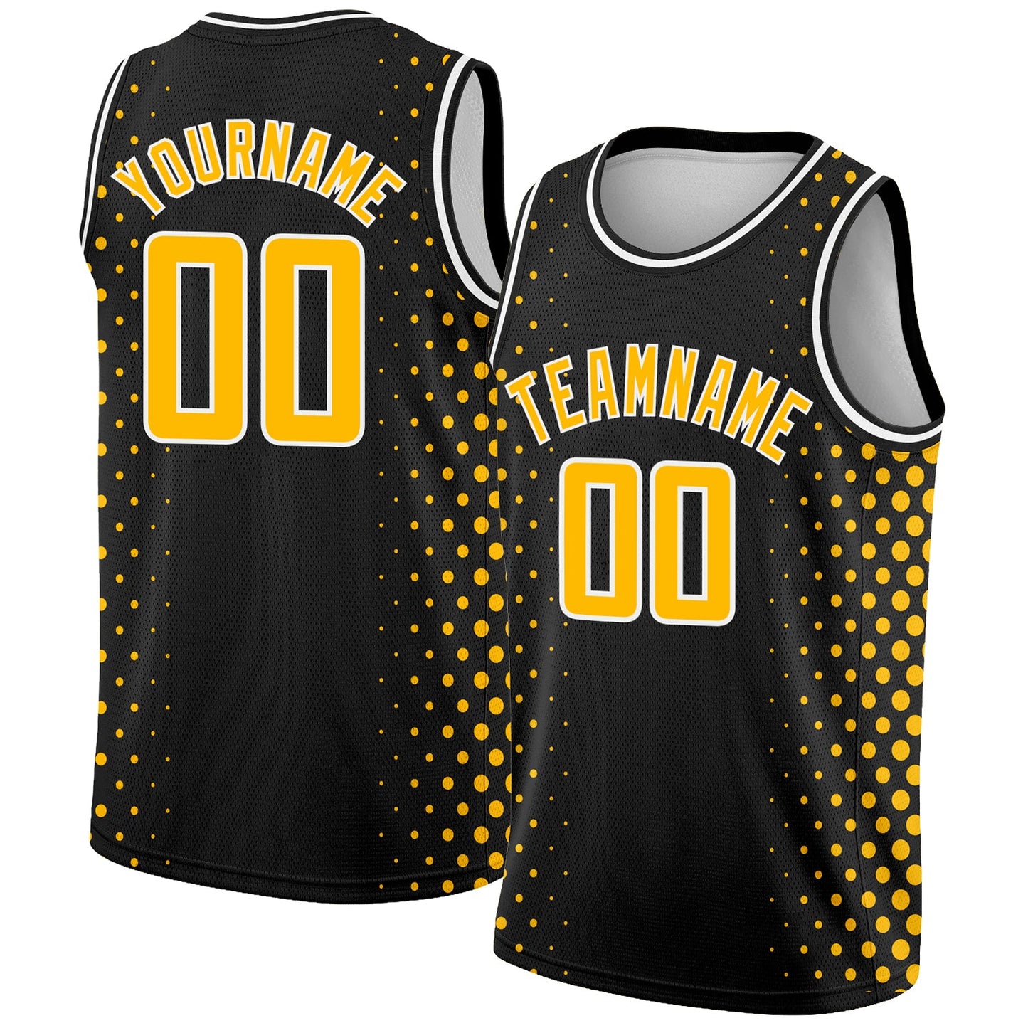 Custom Black Gold-White Halftone Authentic City Edition Basketball Jersey - Sky-Custom