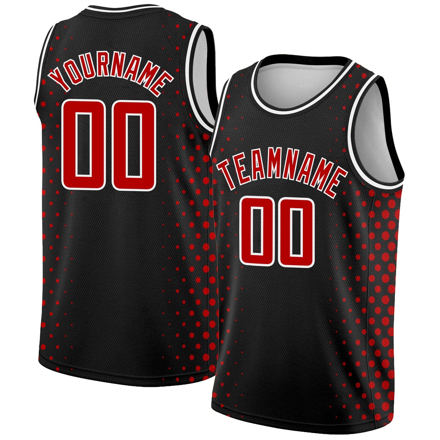 Custom Black Red-White Halftone Authentic City Edition Basketball Jersey - Sky-Custom