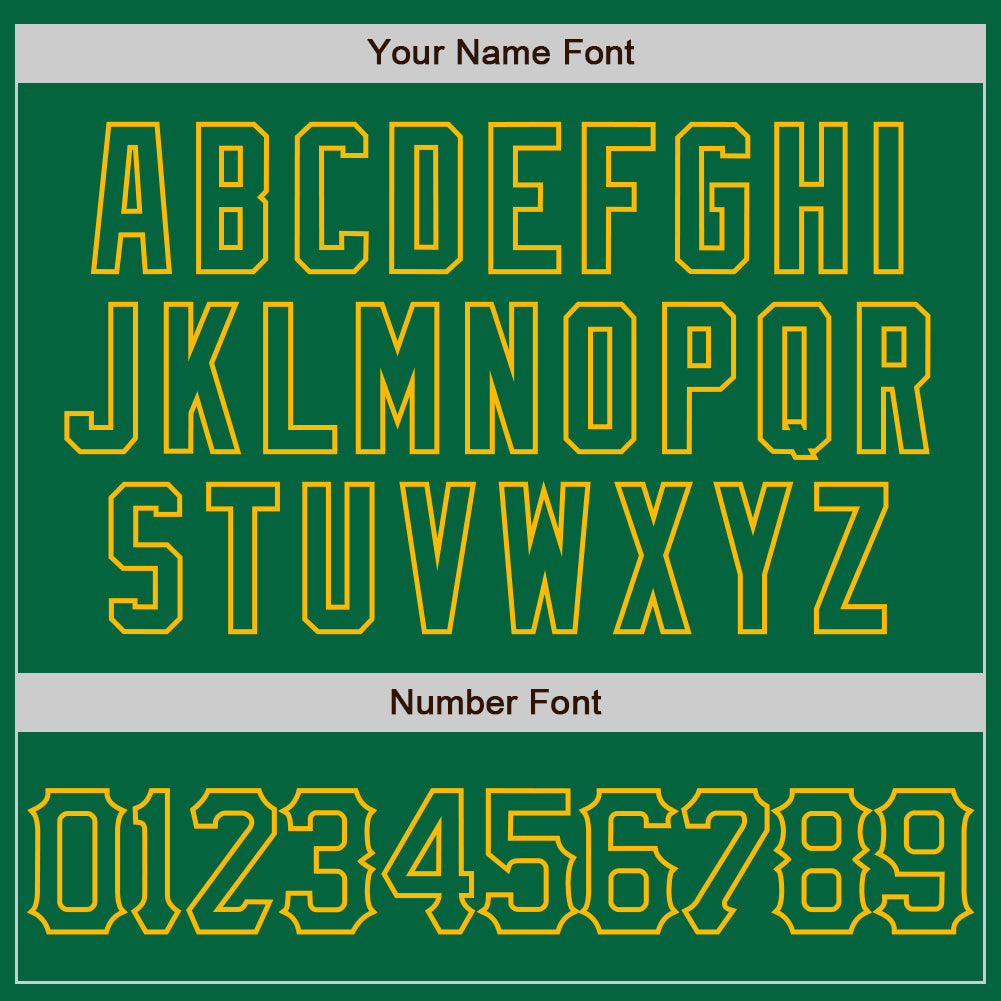 Custom Kelly Green Gold 3D Pattern Design Abstract Splatter Grunge Art Authentic Baseball Jersey - Sky-Custom