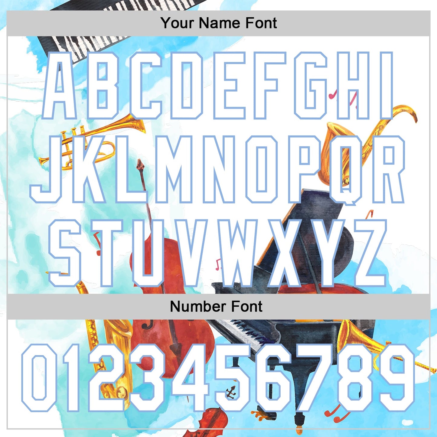 Custom White Light Blue 3D Pattern Design Music Festival Authentic Baseball Jersey - Sky-Custom