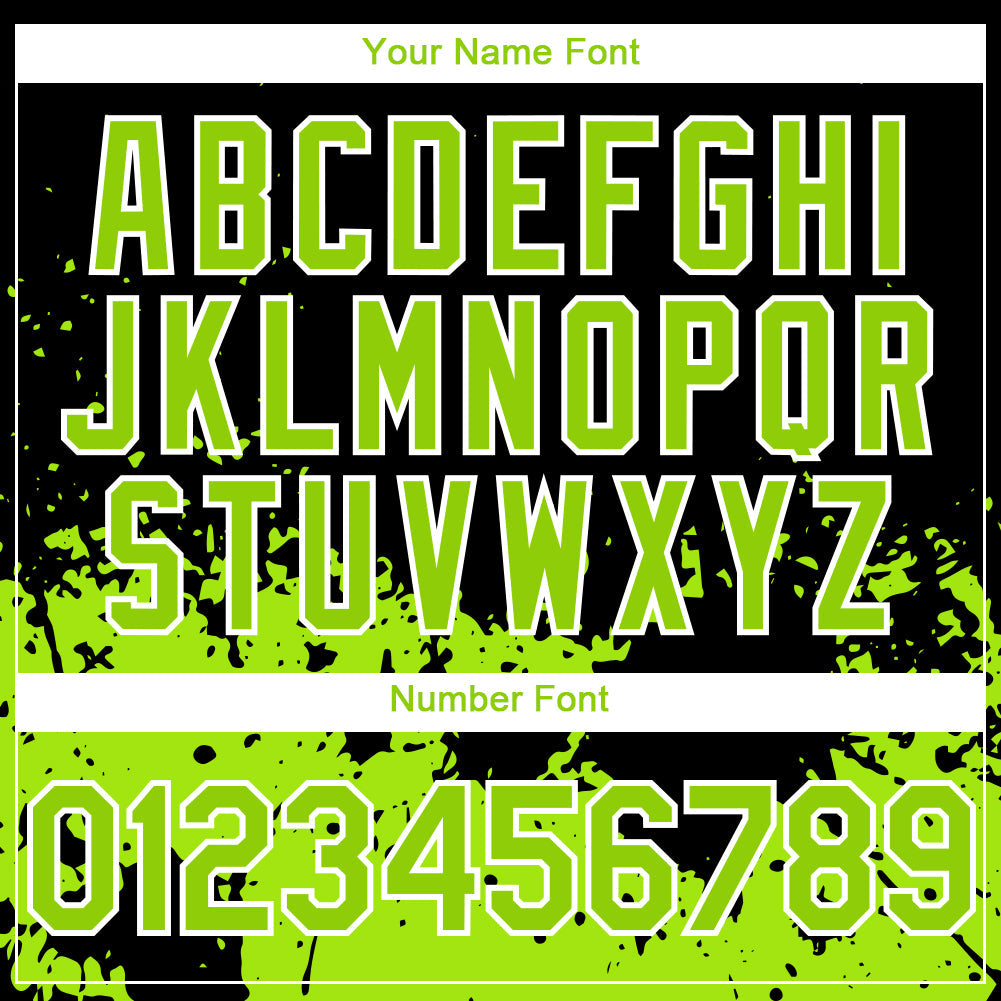 Custom Black Neon Green-White 3D Pattern Design Abstract Splash Grunge Art Authentic Baseball Jersey - Sky-Custom