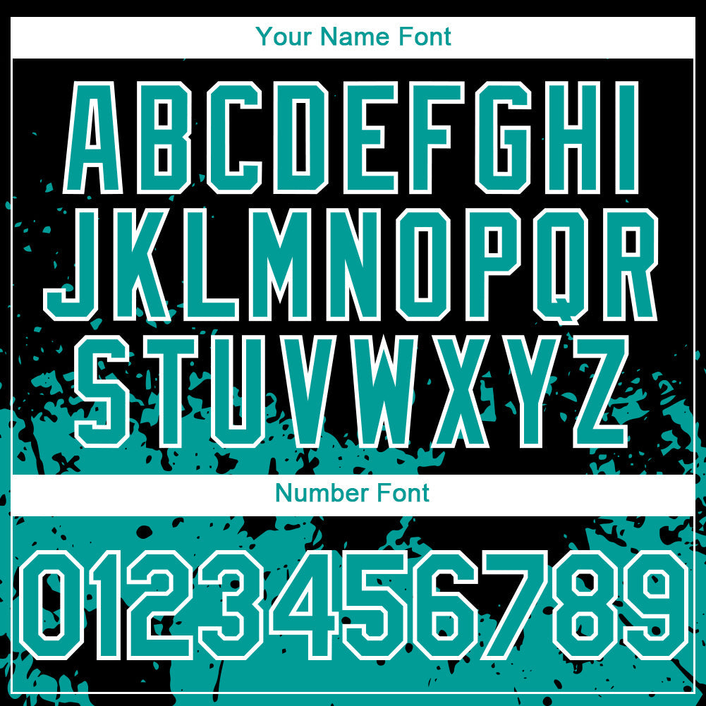 Custom Black Teal-White 3D Pattern Design Abstract Splash Grunge Art Authentic Baseball Jersey - Sky-Custom