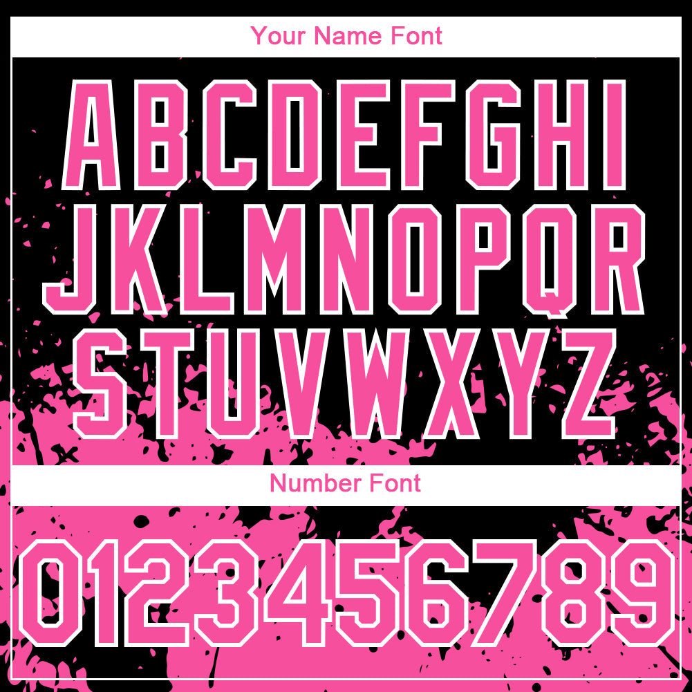 Custom Black Pink-White 3D Pattern Design Abstract Splash Grunge Art Authentic Baseball Jersey - Sky-Custom