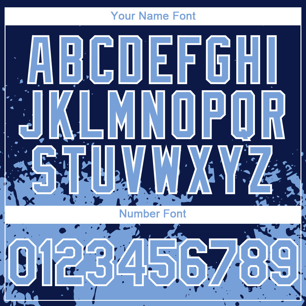 Custom Navy Light Blue-White 3D Pattern Design Abstract Splash Grunge Art Authentic Baseball Jersey - Sky-Custom