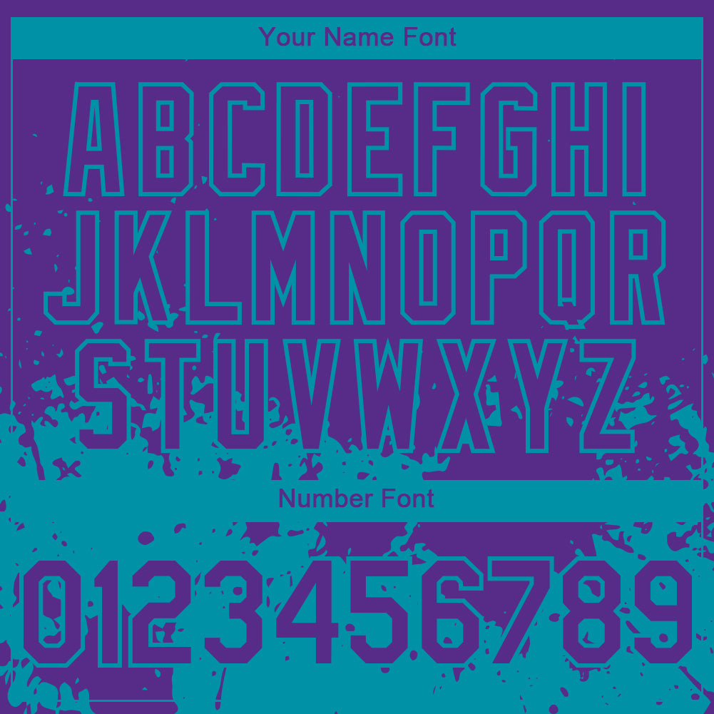 Custom Purple Teal 3D Pattern Design Abstract Splash Grunge Art Authentic Baseball Jersey - Sky-Custom