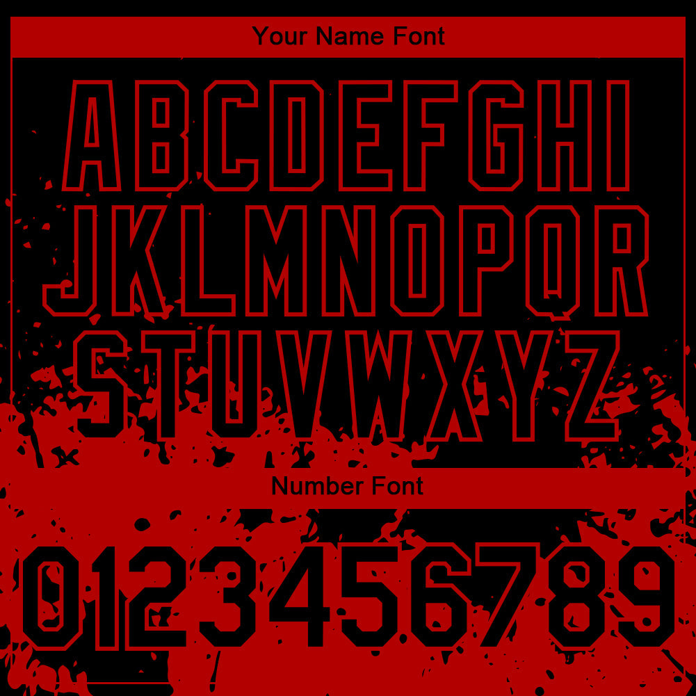 Custom Black Red 3D Pattern Design Abstract Splash Grunge Art Authentic Baseball Jersey - Sky-Custom