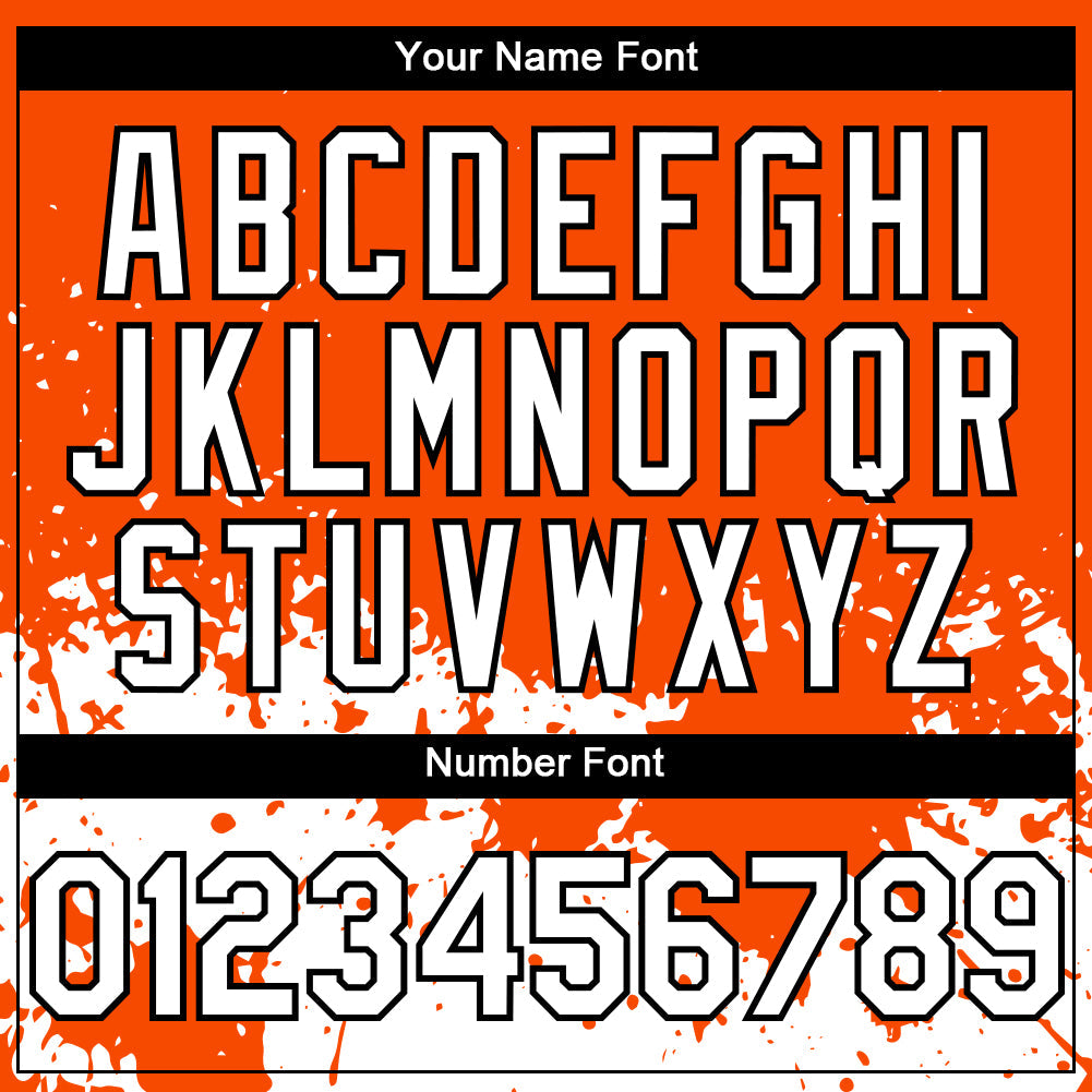 Custom Orange White-Black 3D Pattern Design Abstract Splash Grunge Art Authentic Baseball Jersey - Sky-Custom