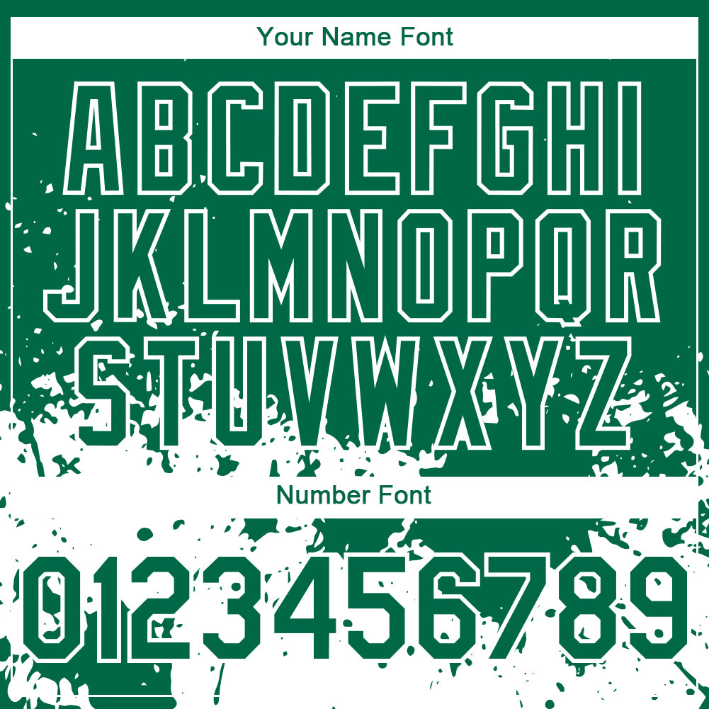 Custom Kelly Green White 3D Pattern Design Abstract Splash Grunge Art Authentic Baseball Jersey - Sky-Custom