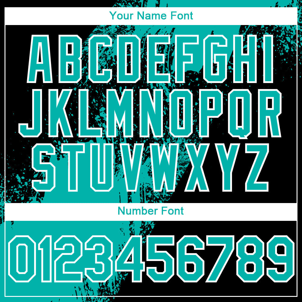 Custom Black Aqua-White 3D Pattern Design Abstract Brush Stroke Authentic Baseball Jersey - Sky-Custom