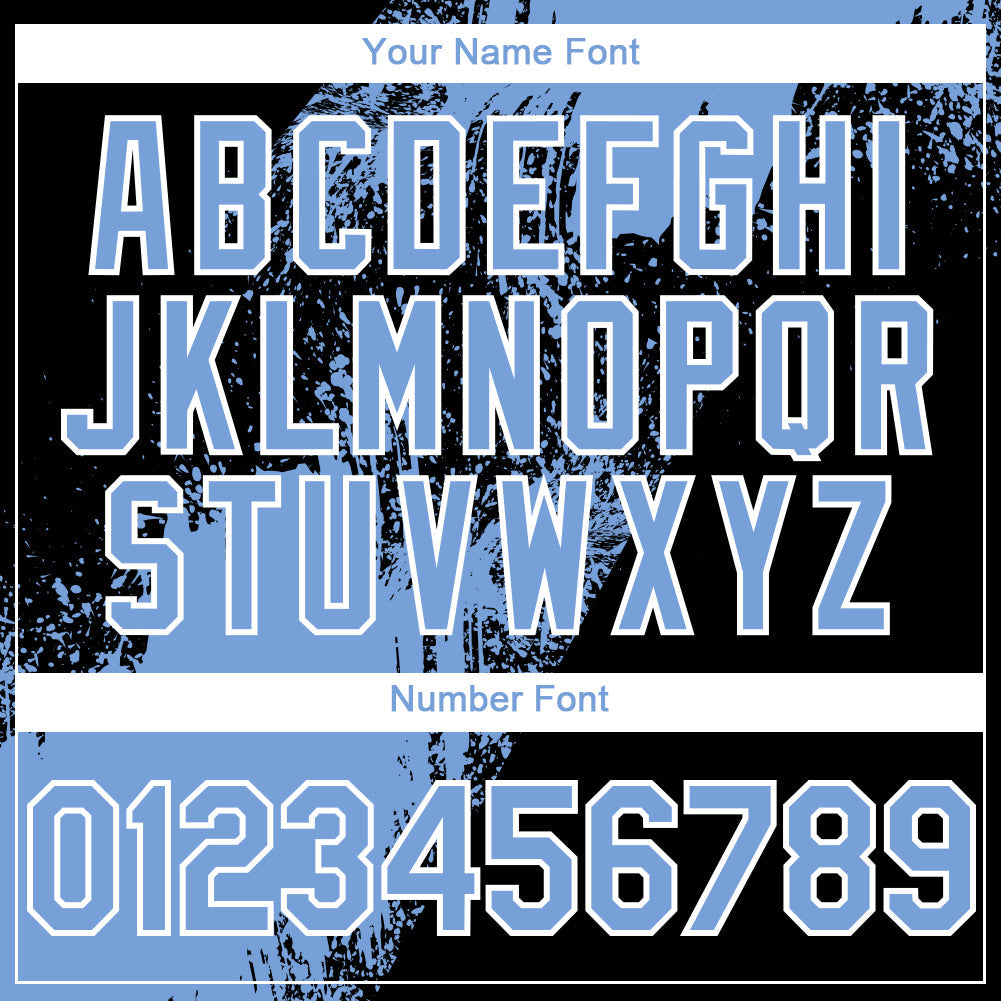 Custom Black Light Blue-White 3D Pattern Design Abstract Brush Stroke Authentic Baseball Jersey - Sky-Custom