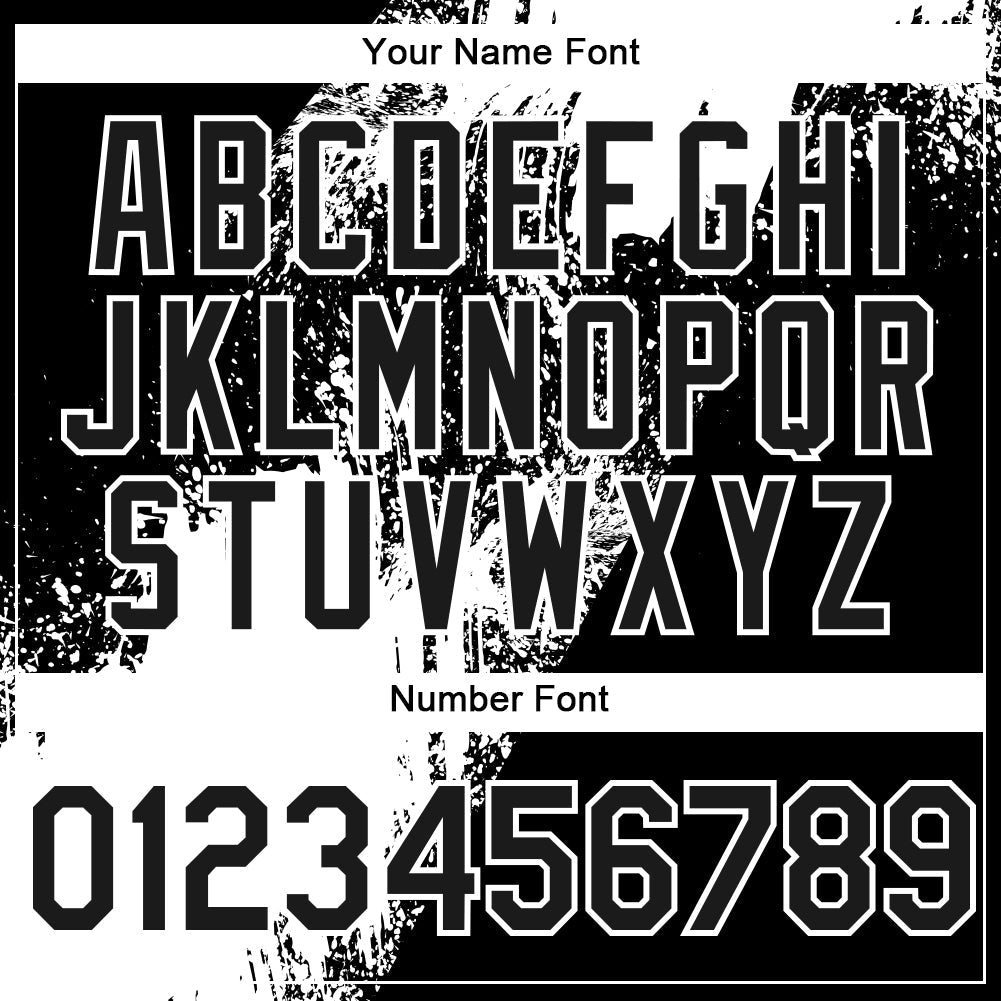 Custom Black White 3D Pattern Design Abstract Brush Stroke Authentic Baseball Jersey - Sky-Custom