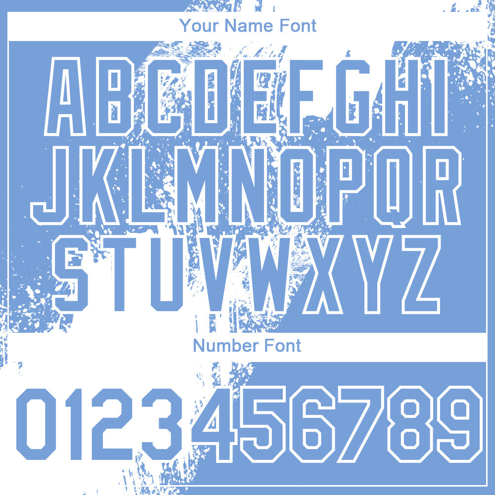 Custom Light Blue White 3D Pattern Design Abstract Brush Stroke Authentic Baseball Jersey - Sky-Custom