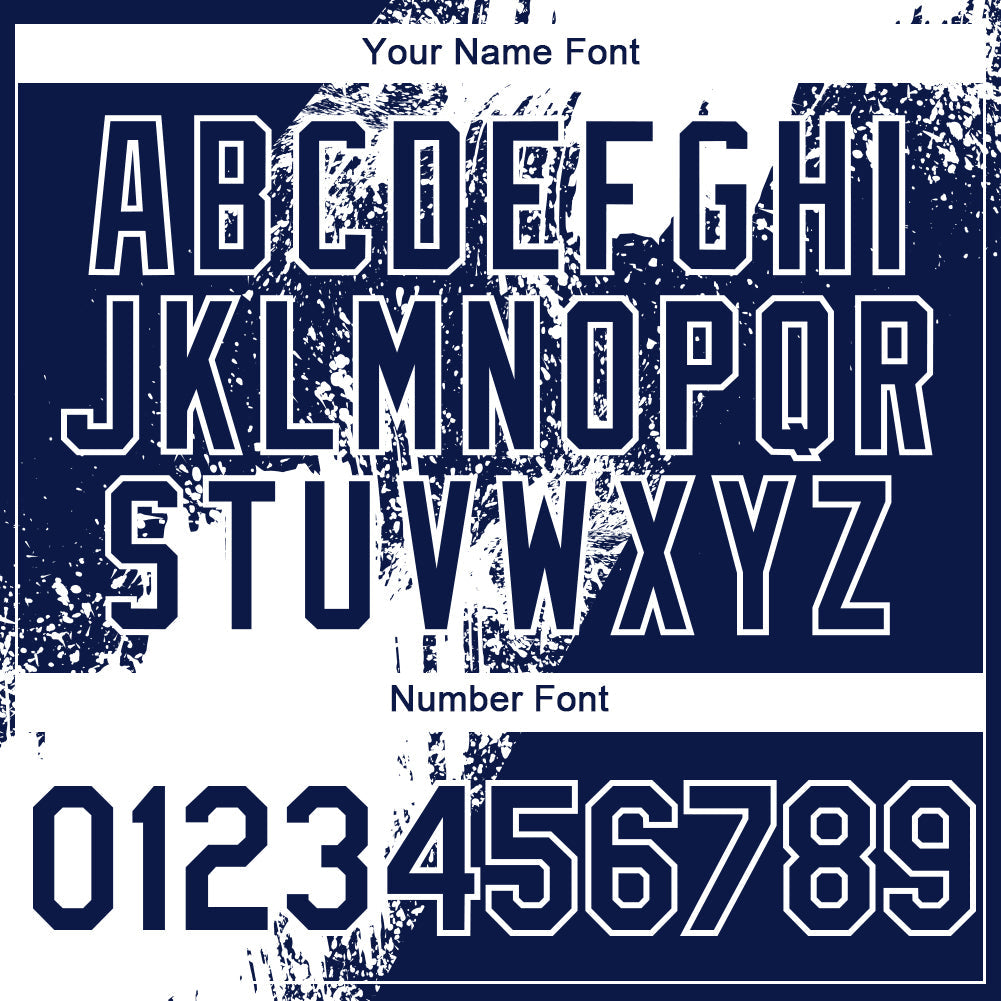 Custom Navy White 3D Pattern Design Abstract Brush Stroke Authentic Baseball Jersey - Sky-Custom