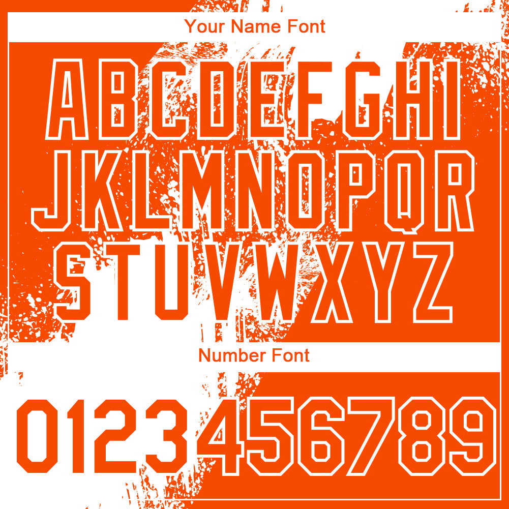 Custom Orange White 3D Pattern Design Abstract Brush Stroke Authentic Baseball Jersey - Sky-Custom