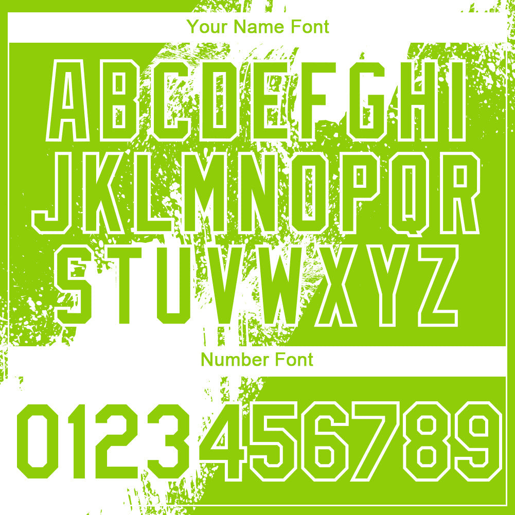 Custom Neon Green White 3D Pattern Design Abstract Brush Stroke Authentic Baseball Jersey - Sky-Custom