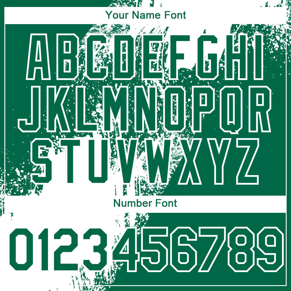 Custom Kelly Green White 3D Pattern Design Abstract Brush Stroke Authentic Baseball Jersey - Sky-Custom