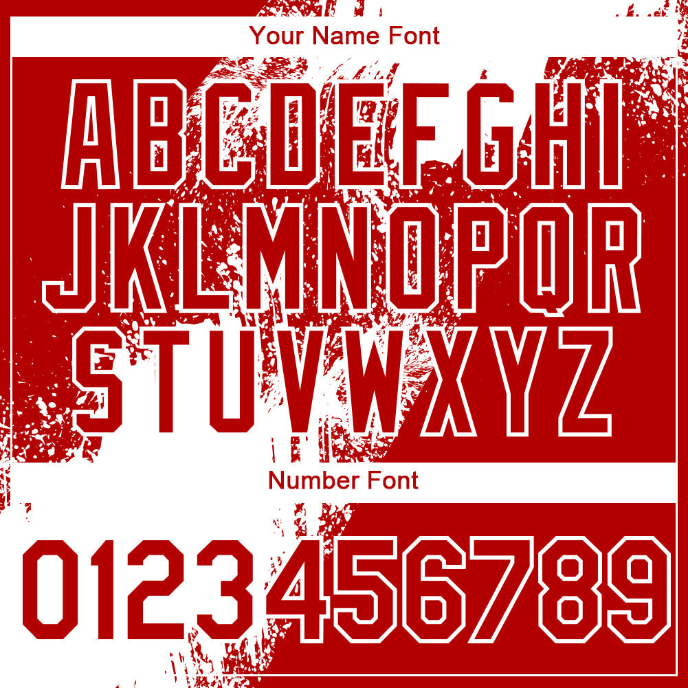 Custom Red White 3D Pattern Design Abstract Brush Stroke Authentic Baseball Jersey - Sky-Custom