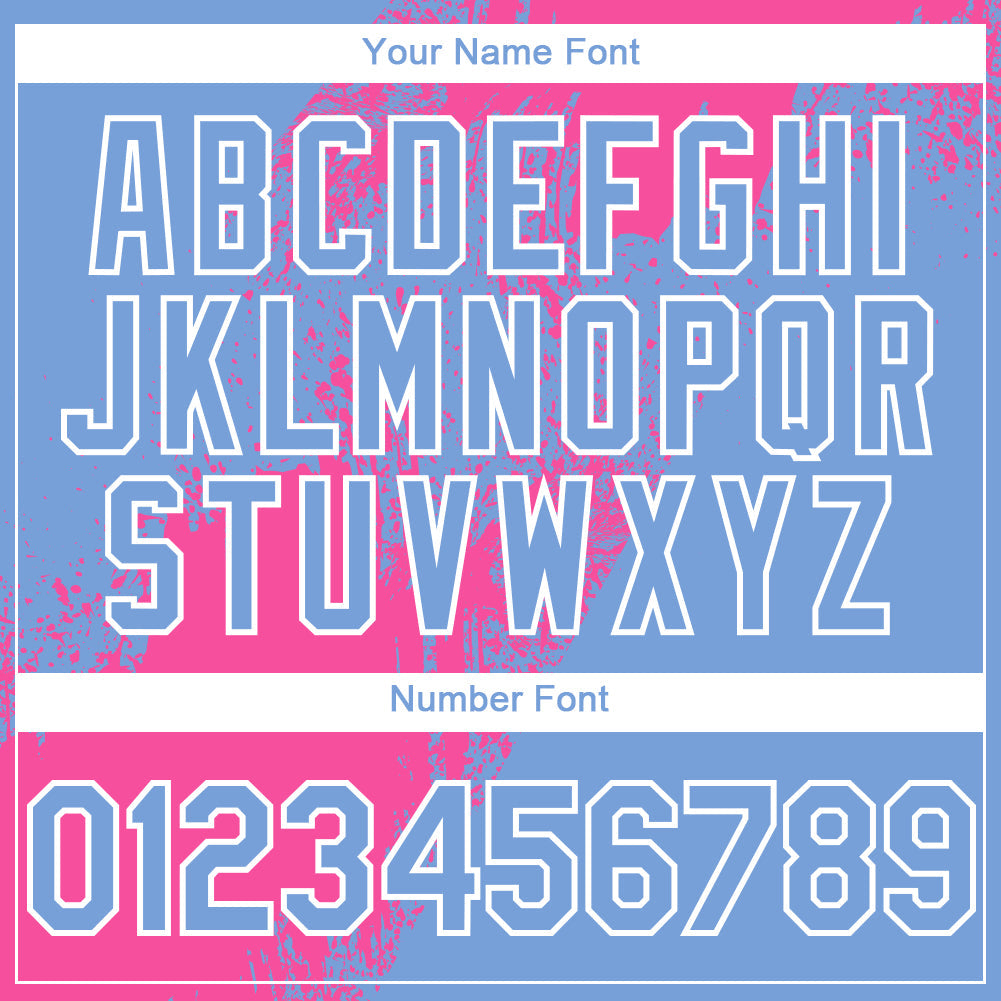 Custom Light Blue Pink-White 3D Pattern Design Abstract Brush Stroke Authentic Baseball Jersey - Sky-Custom