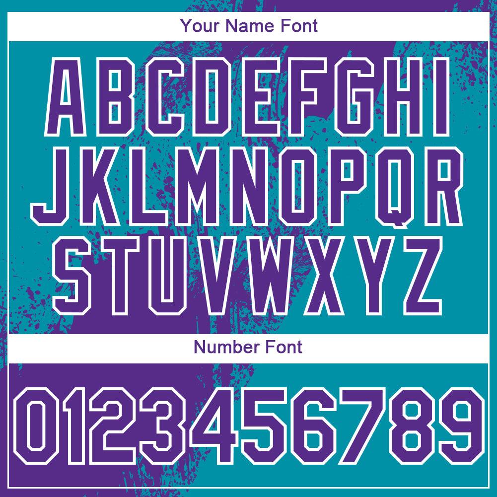 Custom Aqua Purple-White 3D Pattern Design Abstract Brush Stroke Authentic Baseball Jersey - Sky-Custom