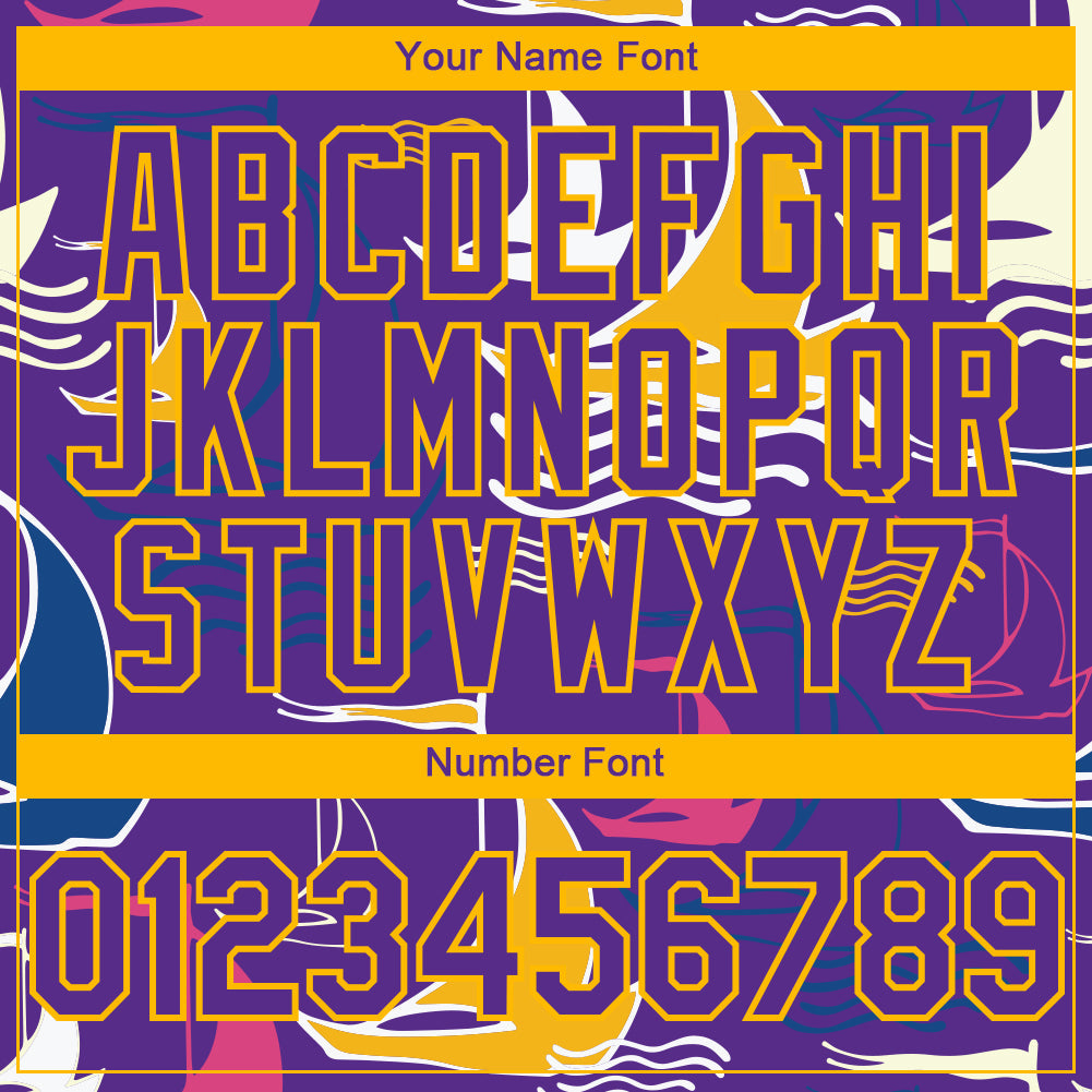 Custom Purple Gold 3D Pattern Design Sailing Boats Authentic Baseball Jersey - Sky-Custom