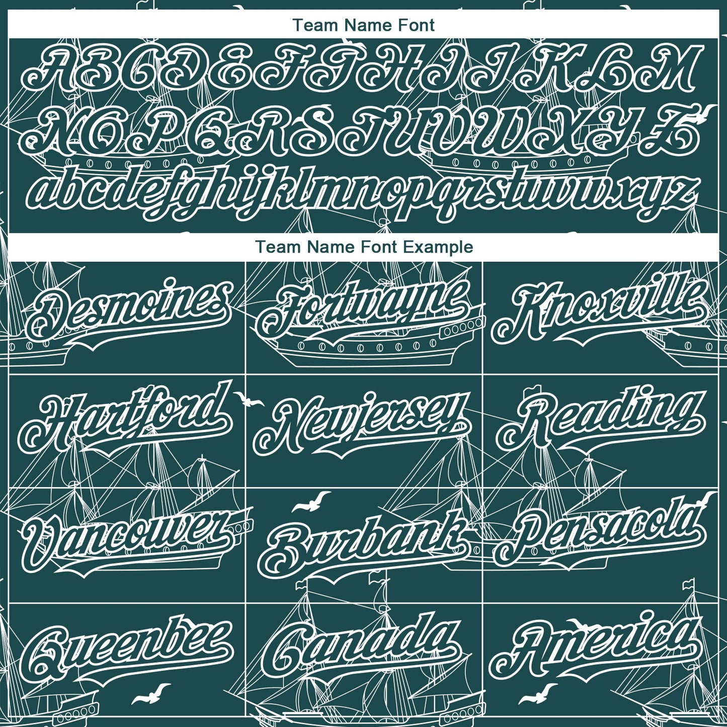 Custom Midnight Green White 3D Pattern Design Ship Frigate With Seagulls Authentic Baseball Jersey - Sky-Custom