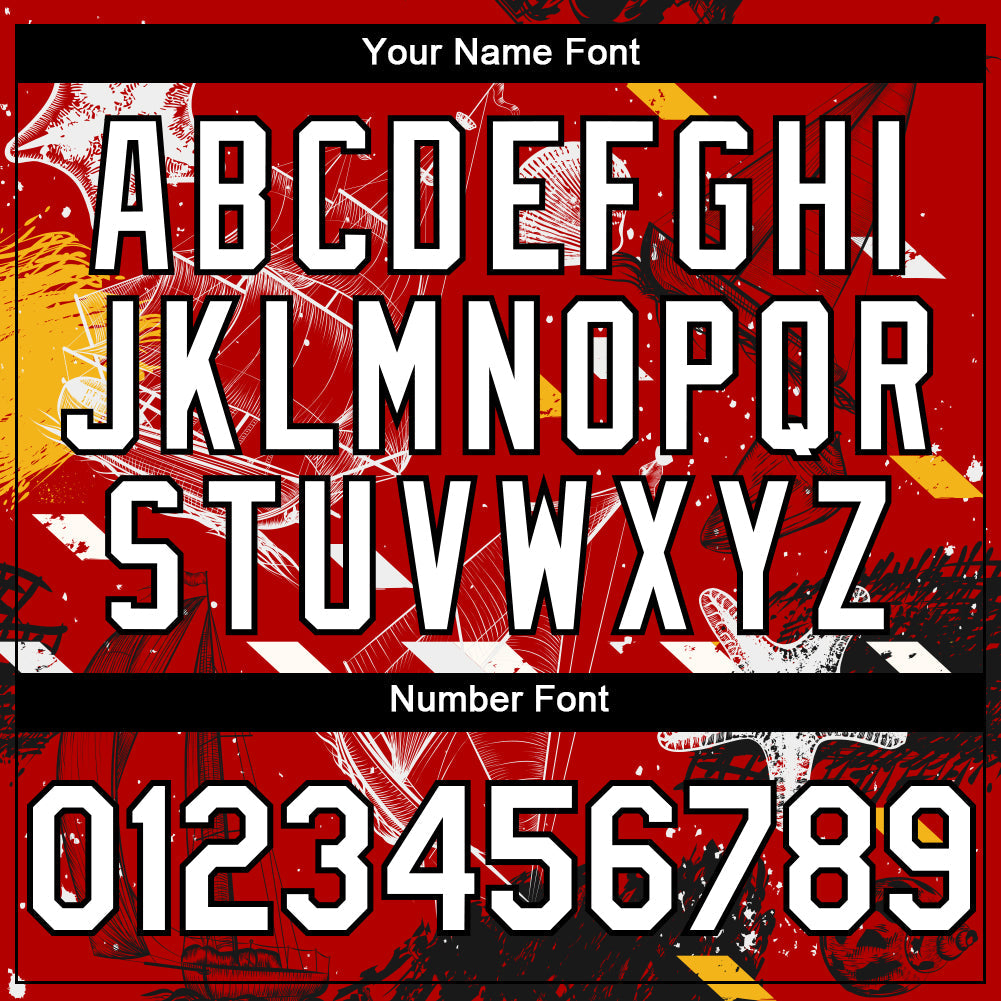 Custom Red White-Black 3D Pattern Design Sailing Boats Authentic Baseball Jersey - Sky-Custom