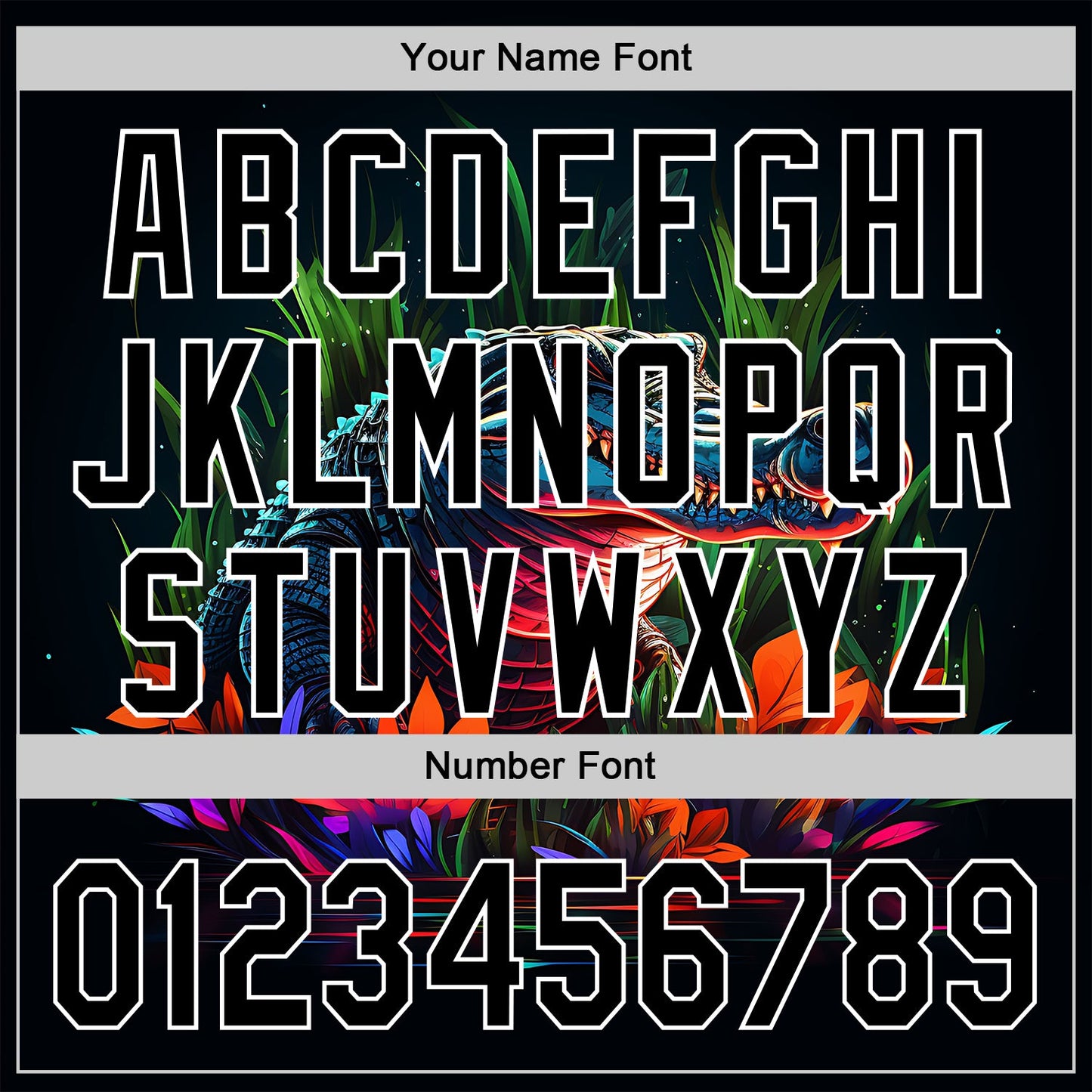 Custom Black White 3D Pattern Design Neon Crocodile Authentic Baseball Jersey - Sky-Custom