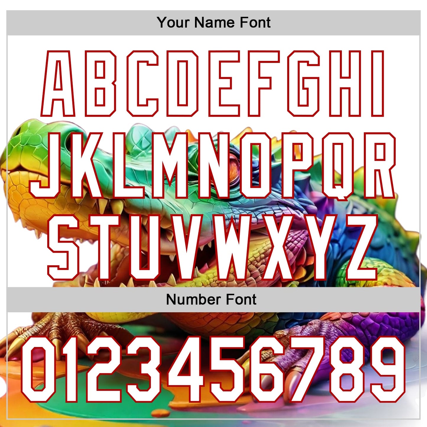Custom White Red-Yellow 3D Pattern Design Colorful Crocodile Authentic Baseball Jersey - Sky-Custom