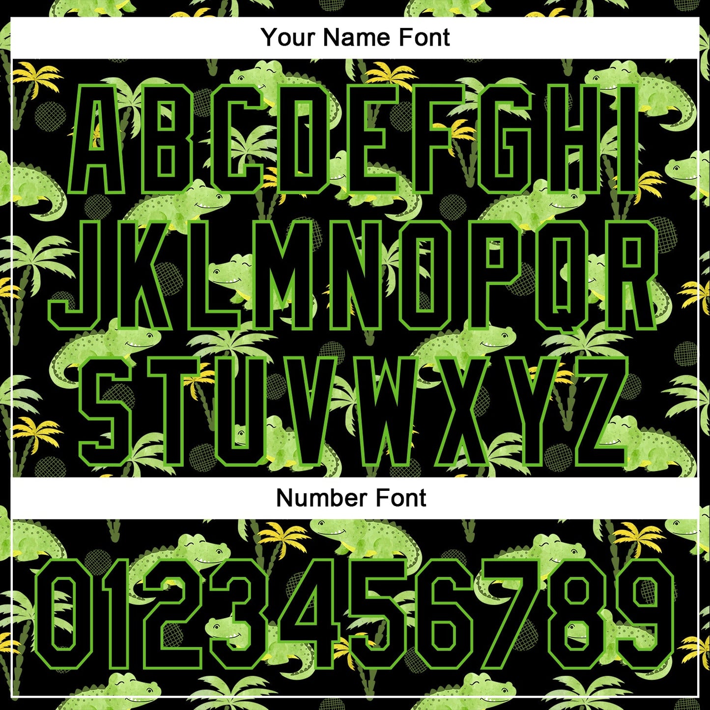 Custom Black Aurora Green 3D Pattern Design Crocodile And Tropical Hawaii Palm Trees Authentic Baseball Jersey - Sky-Custom