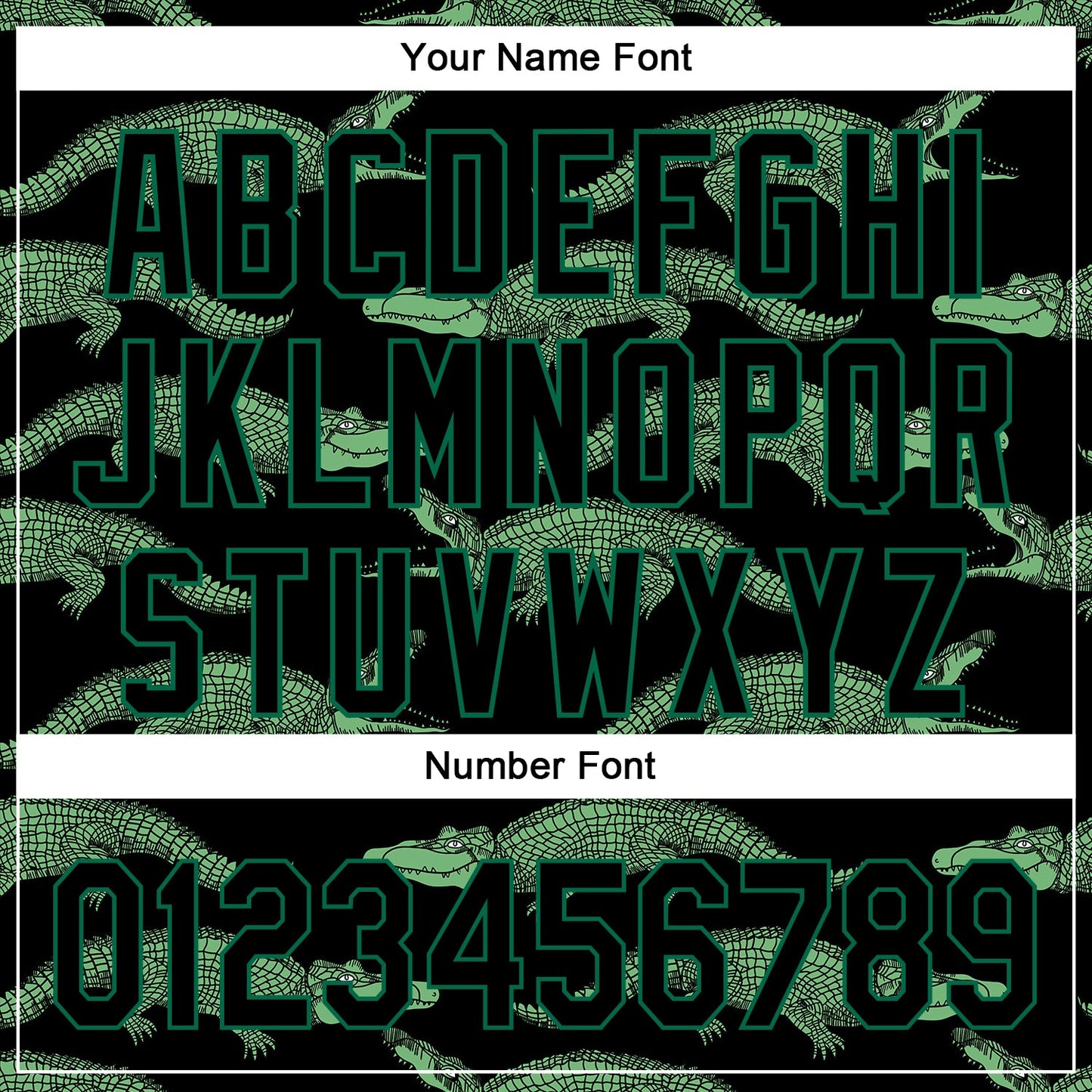 Custom Black Kelly Green 3D Pattern Design Crocodile Authentic Baseball Jersey - Sky-Custom