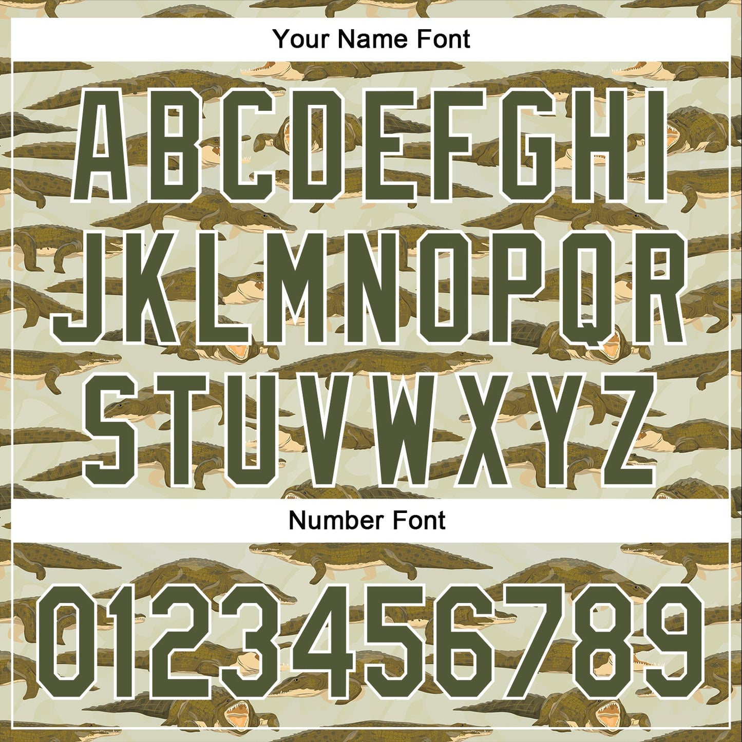 Custom Olive White 3D Pattern Design Crocodile And Plant Authentic Baseball Jersey - Sky-Custom