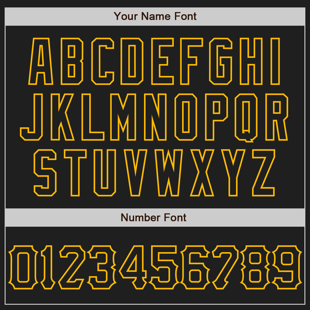 Custom Black Gold 3D Pattern Design Curve Lines Authentic Baseball Jersey - Sky-Custom