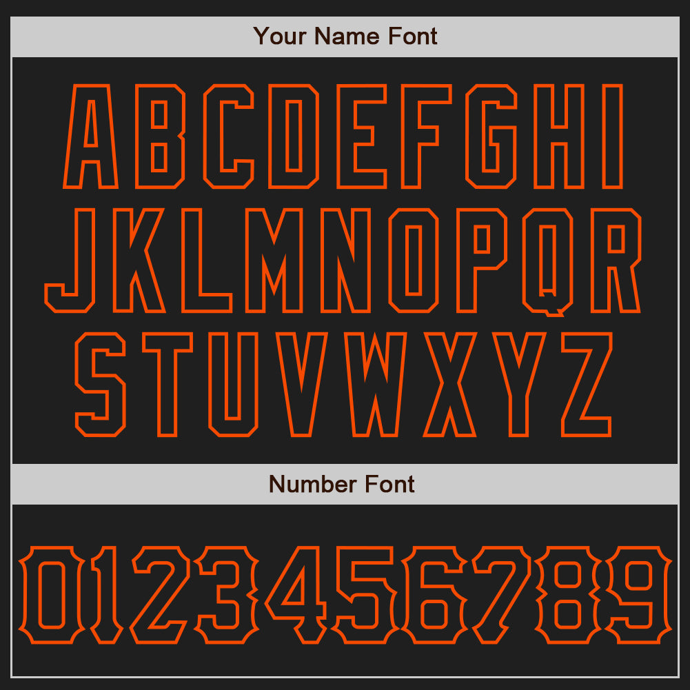 Custom Black Orange 3D Pattern Design Curve Lines Authentic Baseball Jersey - Sky-Custom