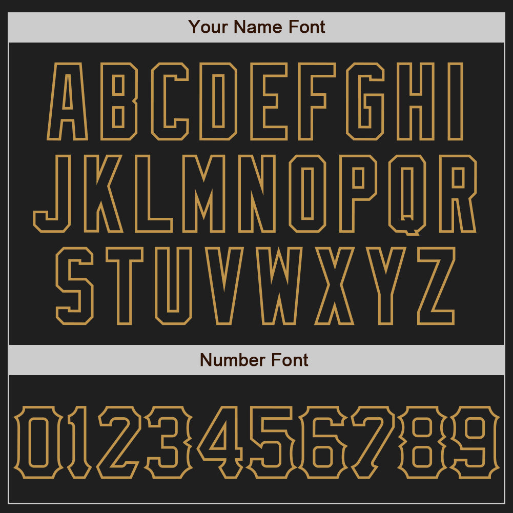 Custom Black Old Gold 3D Pattern Design Curve Lines Authentic Baseball Jersey - Sky-Custom