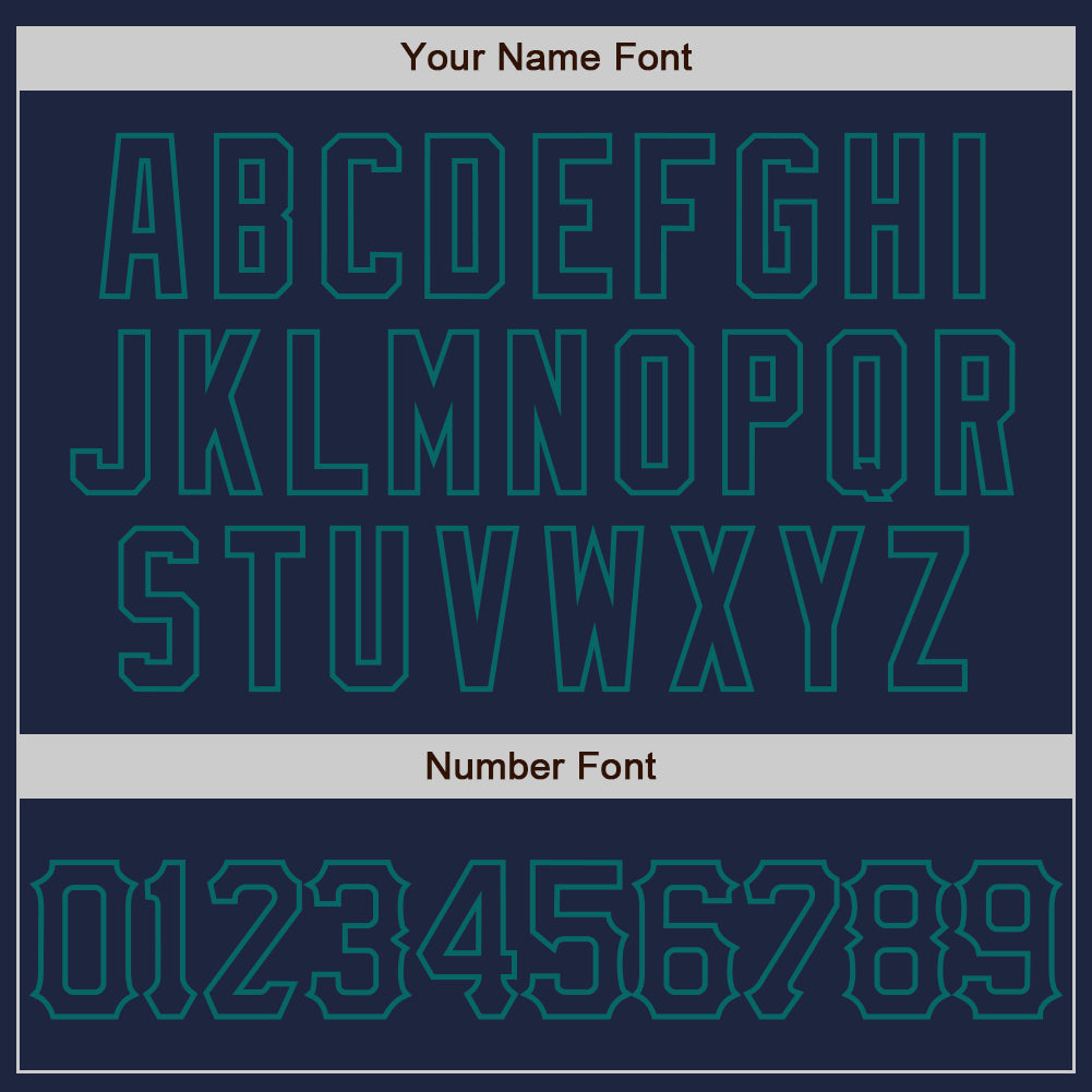 Custom Navy Teal 3D Pattern Design Curve Lines Authentic Baseball Jersey - Sky-Custom