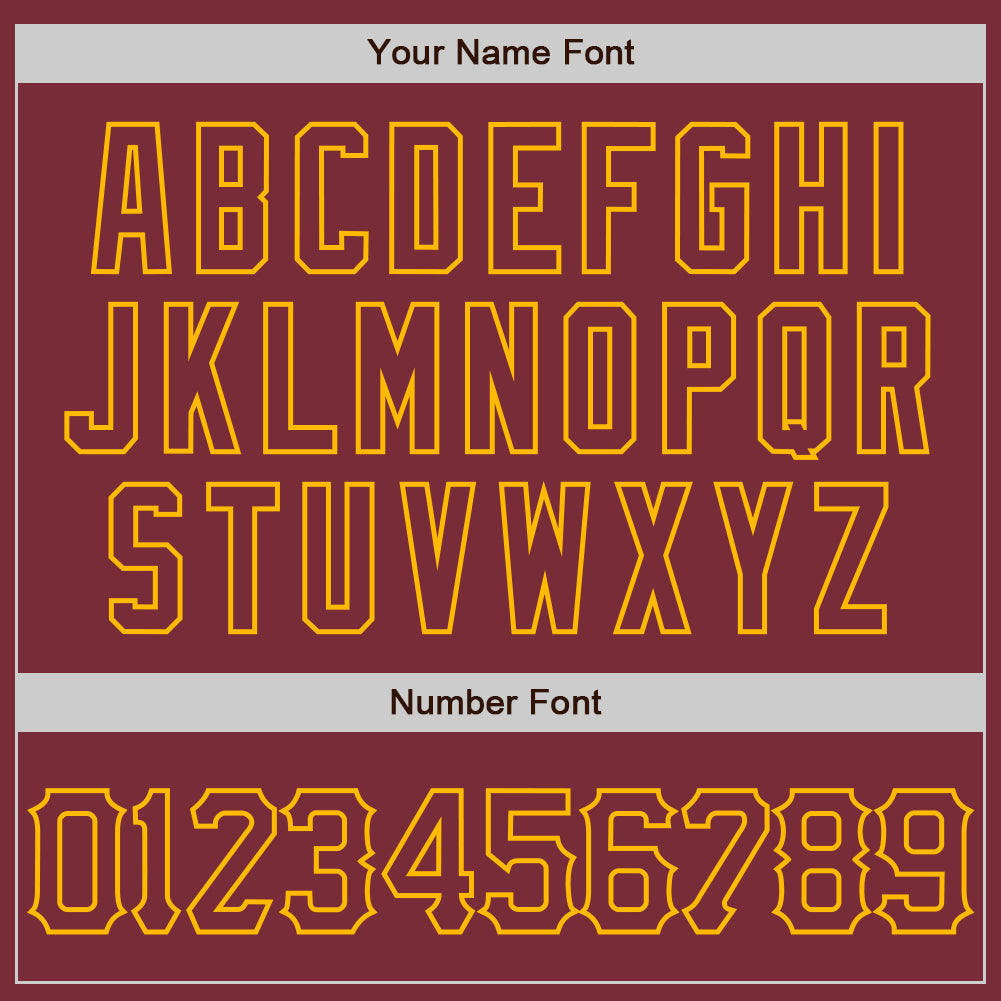 Custom Burgundy Gold 3D Pattern Design Curve Lines Authentic Baseball Jersey - Sky-Custom