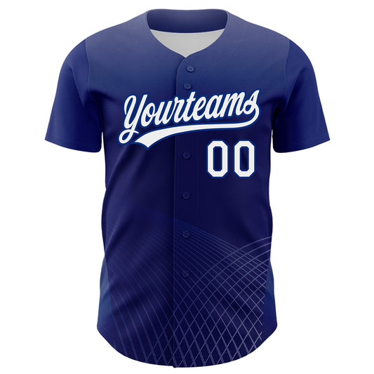 Custom Purple White-Royal 3D Pattern Design Crossed Lines Authentic Baseball Jersey - Sky-Custom